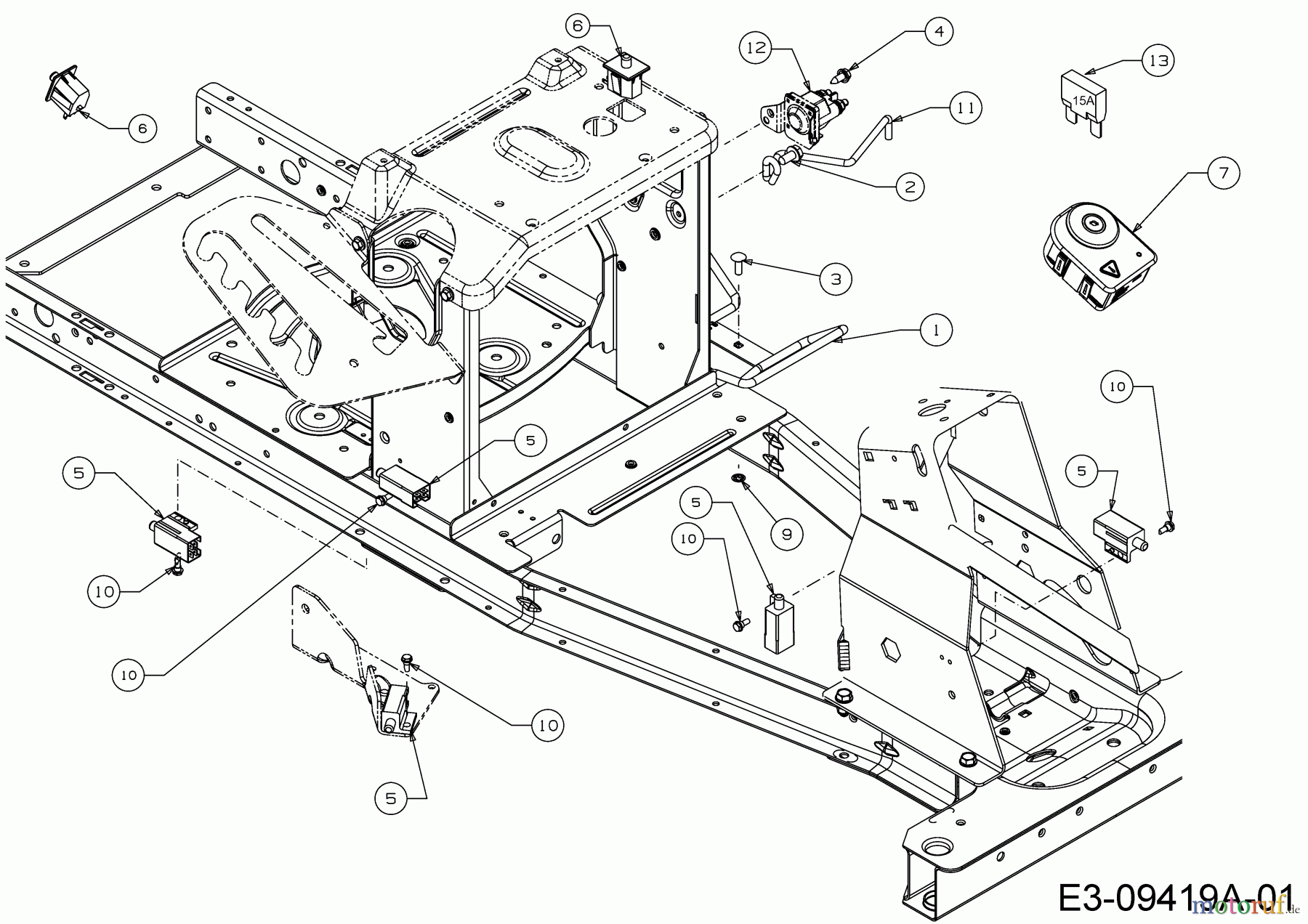  Cub Cadet Tracteurs de pelouse LR2 NR76 13B221HD603  (2017) Assortiment électrique