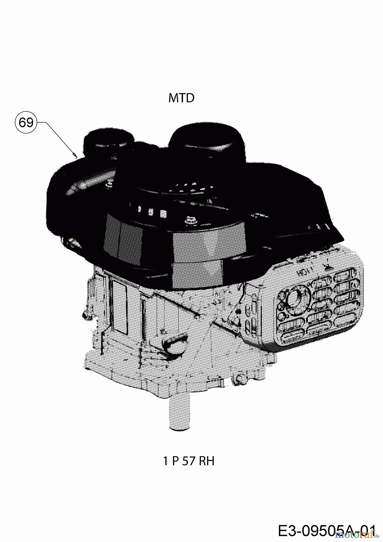 MTD Tondeuse thermique tractée Smart 46 SPO 12D-TASJ600  (2016) Moteur MTD
