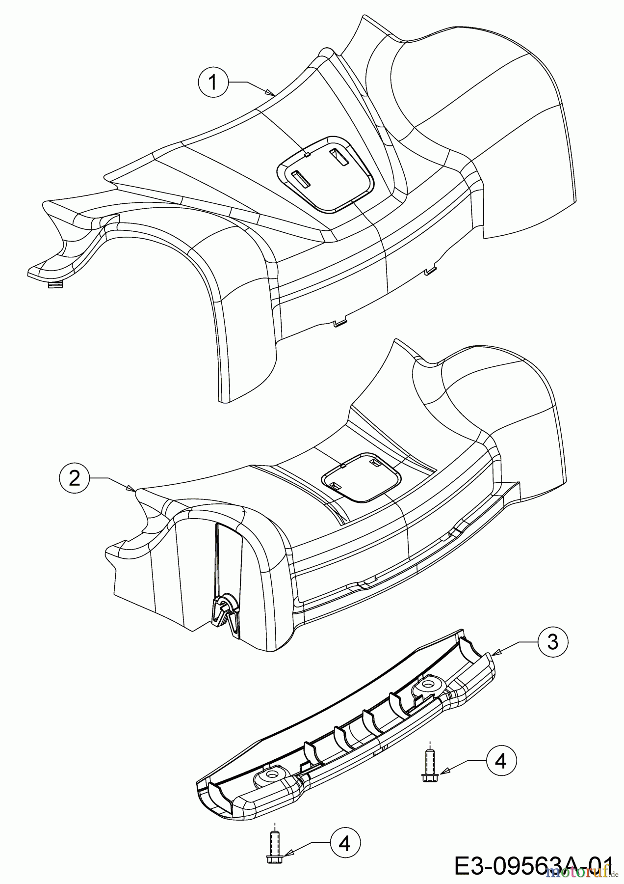  Gutbrod Tondeuse thermique tractée HB 53 AB 12ABPV5L690  (2017) Couvercle de protection axe avant