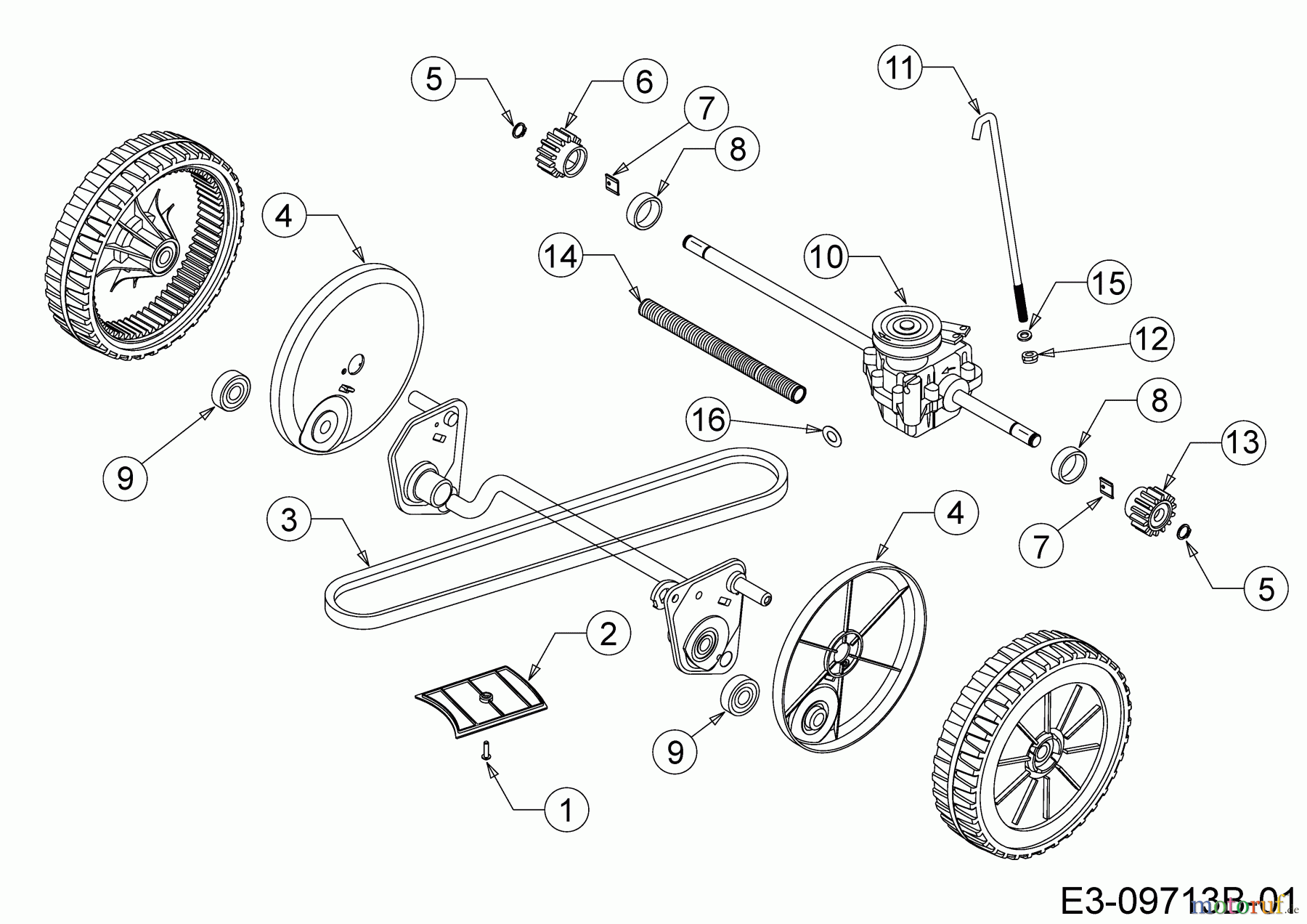  WOLF-Garten Expert Tondeuse électrique tractée Expert 40 EA 18DRH1K-C50  (2017) Boîte de vitesse, Courroie