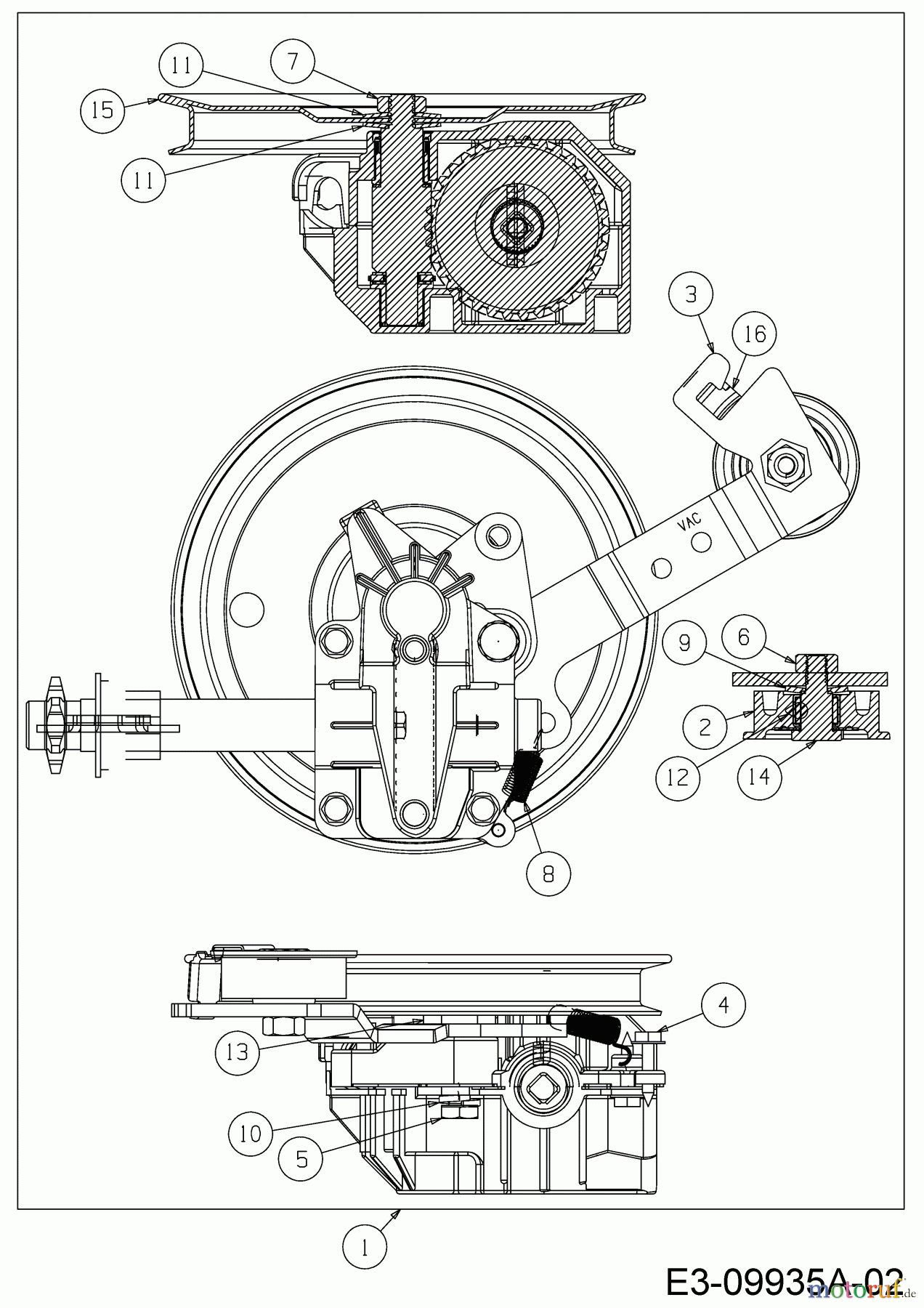  MTD Aspirateur broyeur 202 24A-202K678  (2017) Boîte de vitesse