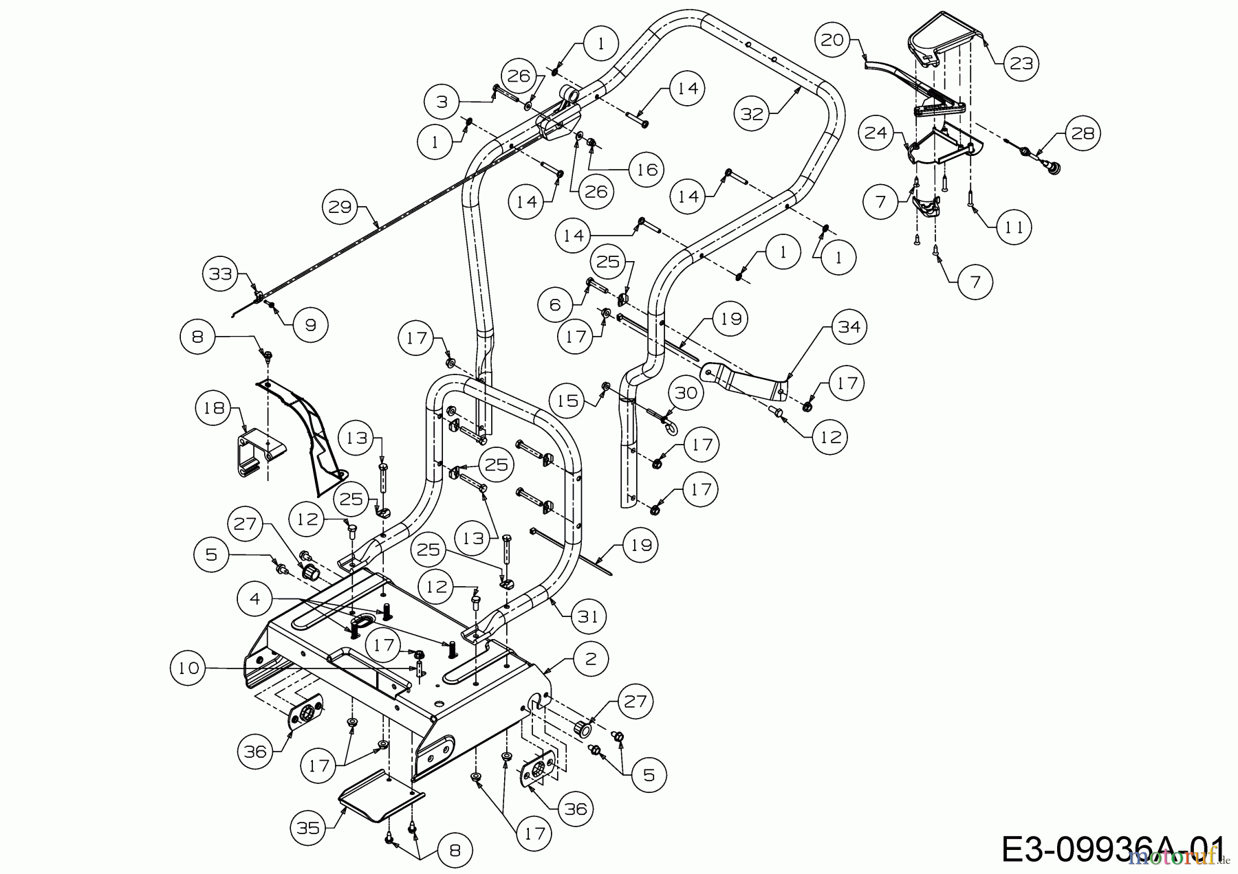  MTD Aspirateur broyeur 202 24A-202K678  (2017) Brancard