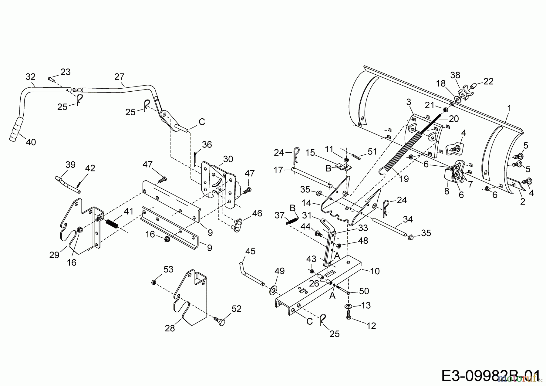  MTD Accèssoires Accèssoires tracteur de jardin et de pelouse Lame á neige pour série 900 (NX-09) OEM-190-833E  (2017) Machine de base