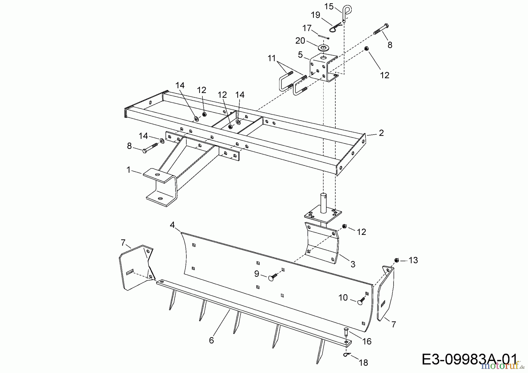 MTD Accèssoires Accèssoires tracteur de jardin et de pelouse Grattoir 45-02651 (190-804-000) 190-804-000 (2016) Machine de base