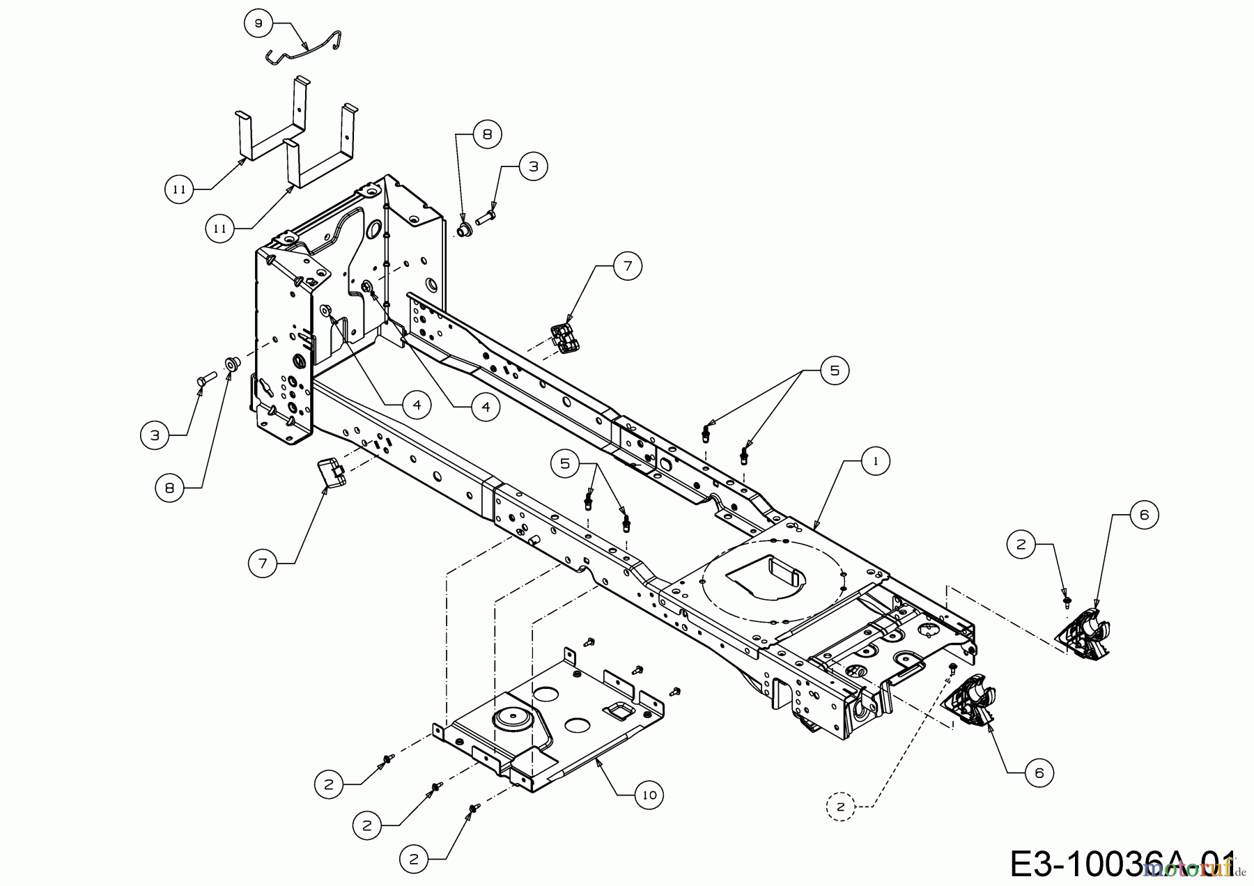  Cub Cadet Tracteurs de jardin XT 3 QS 137 14AIA5CA603  (2017) Châssis