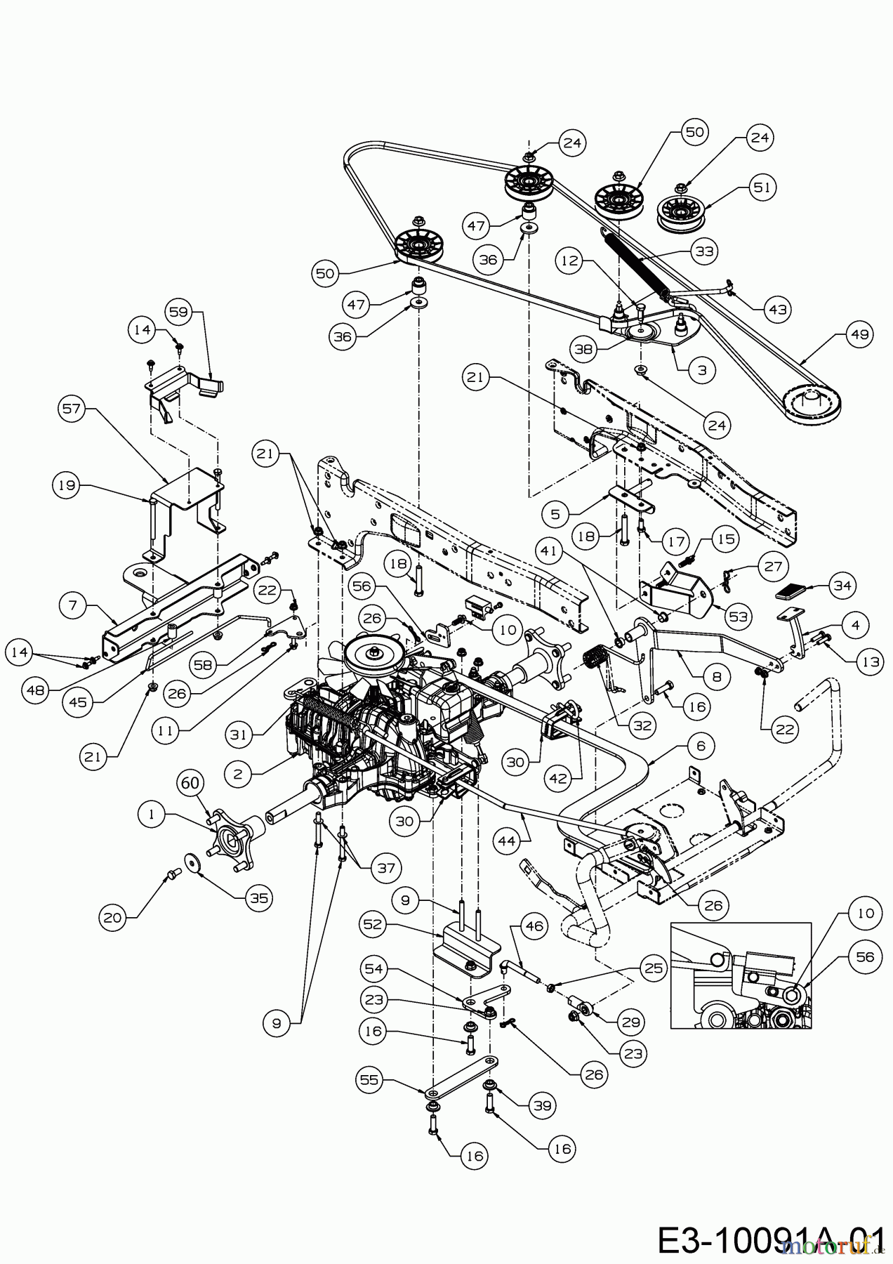  Cub Cadet Tracteurs de pelouse XT 3 QR 95 13AFA5CB603  (2017) Entraînement de roulement