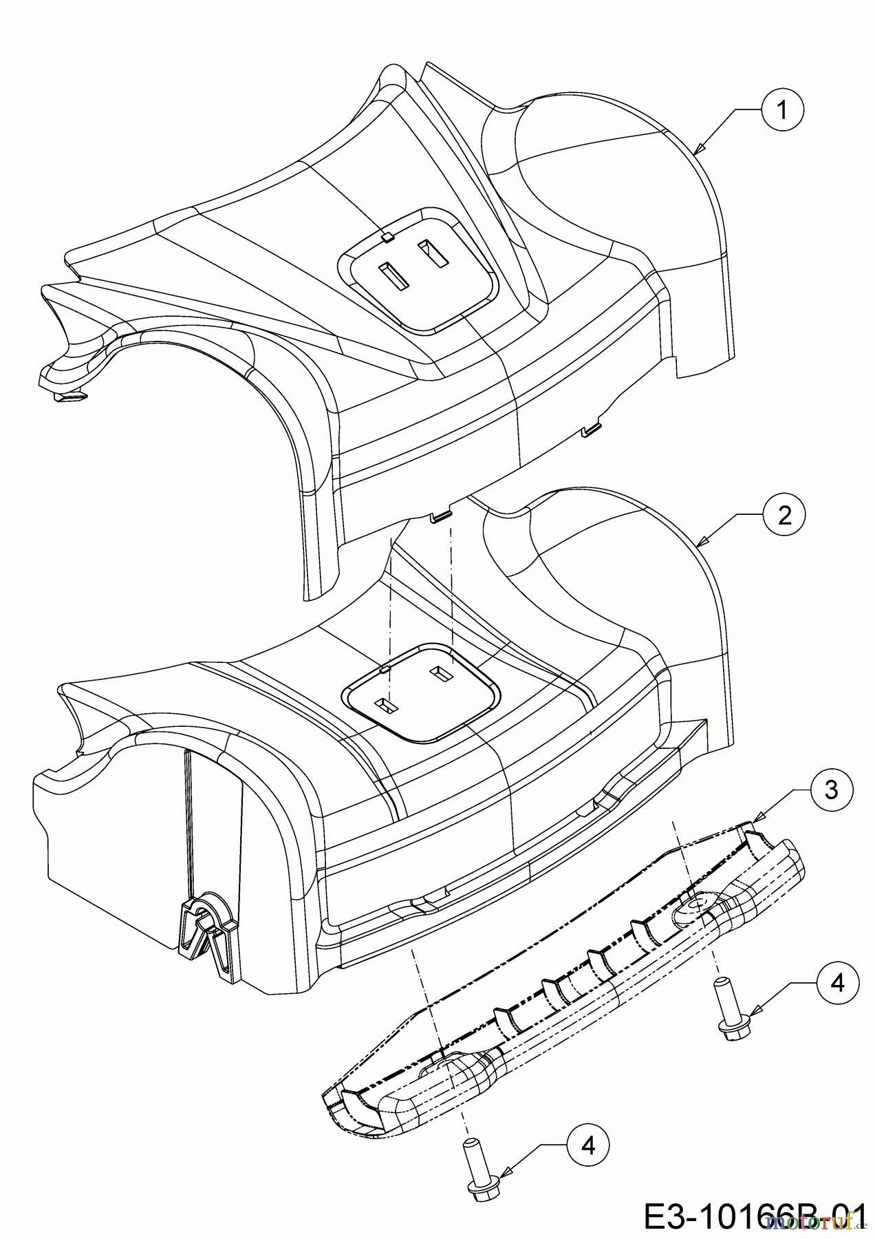  Wolf-Garten Tondeuse thermique tractée WA 460 AHW 12C-TV5E650  (2018) Couvercle de protection axe avant