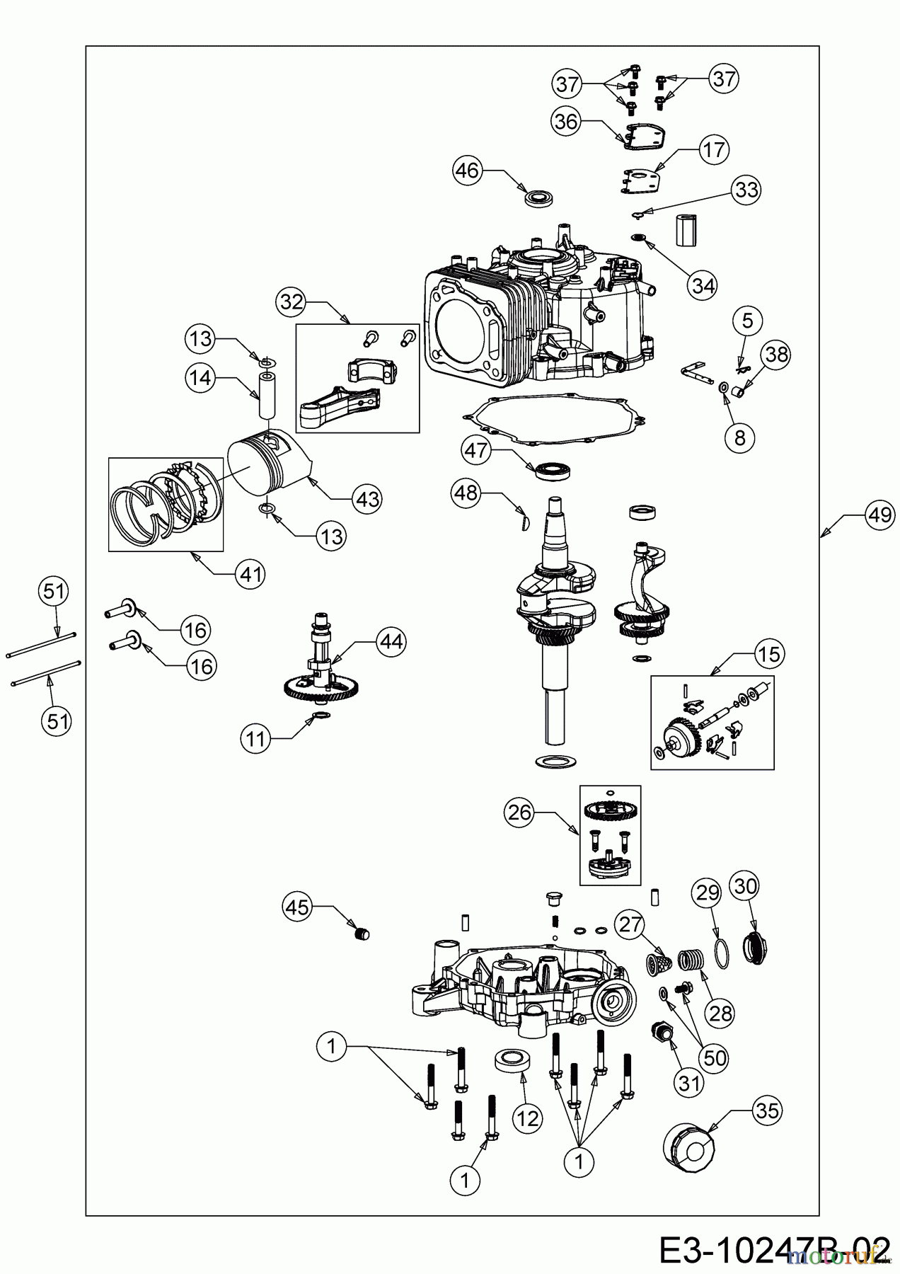  MTD-Moteurs Vertical 4P90JHD 752Z4P90JHD  (2017) Bloc moteur embiellé