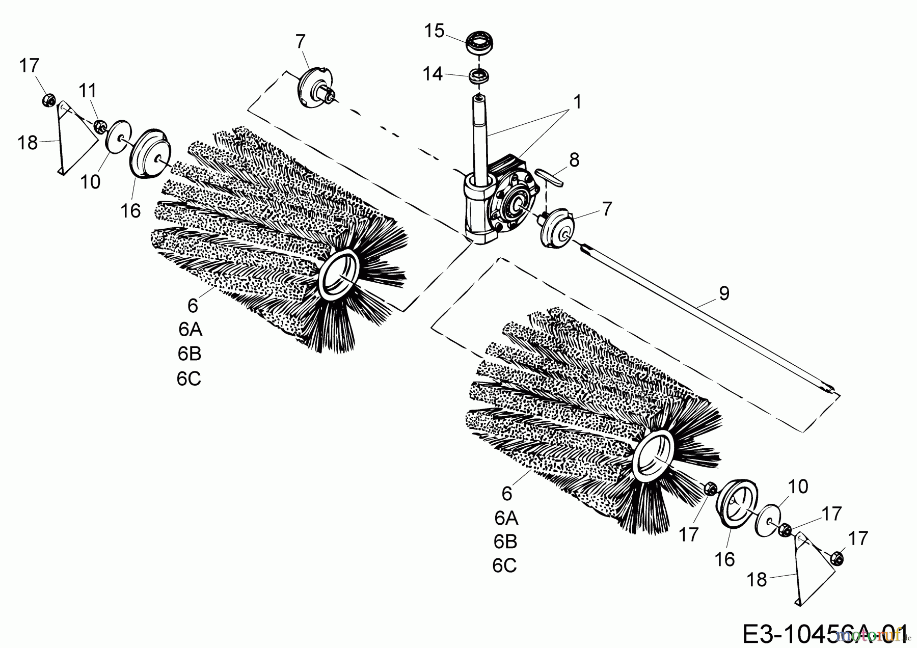  MTD Accèssoires Accèssoires tracteur de jardin et de pelouse Balai frontal TK 520 196-603-000  (2018) Boîte de vitesses, Balai rotatif