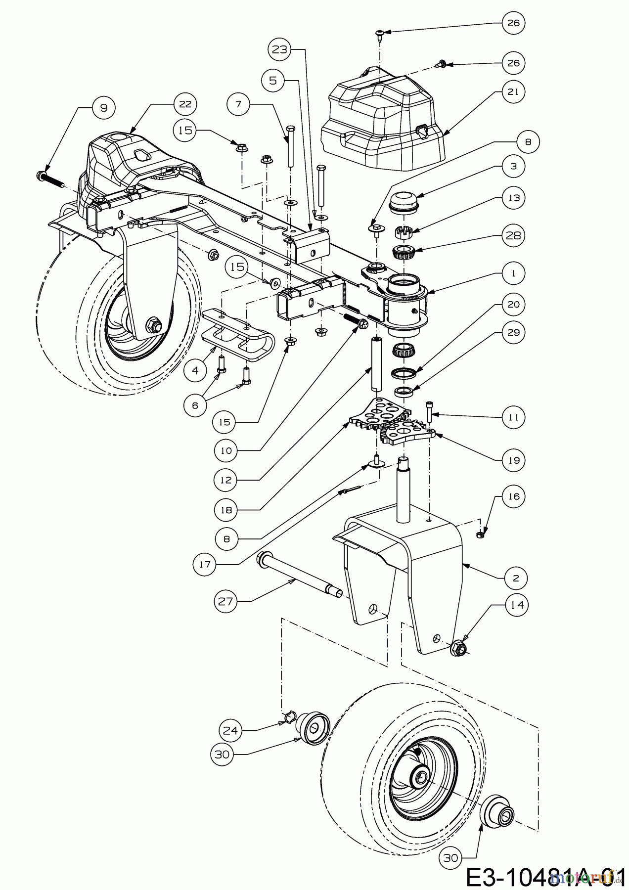  Cub Cadet Zero Turn Pro Z 100-54 53AWEFJA330  (2018) Axe avant