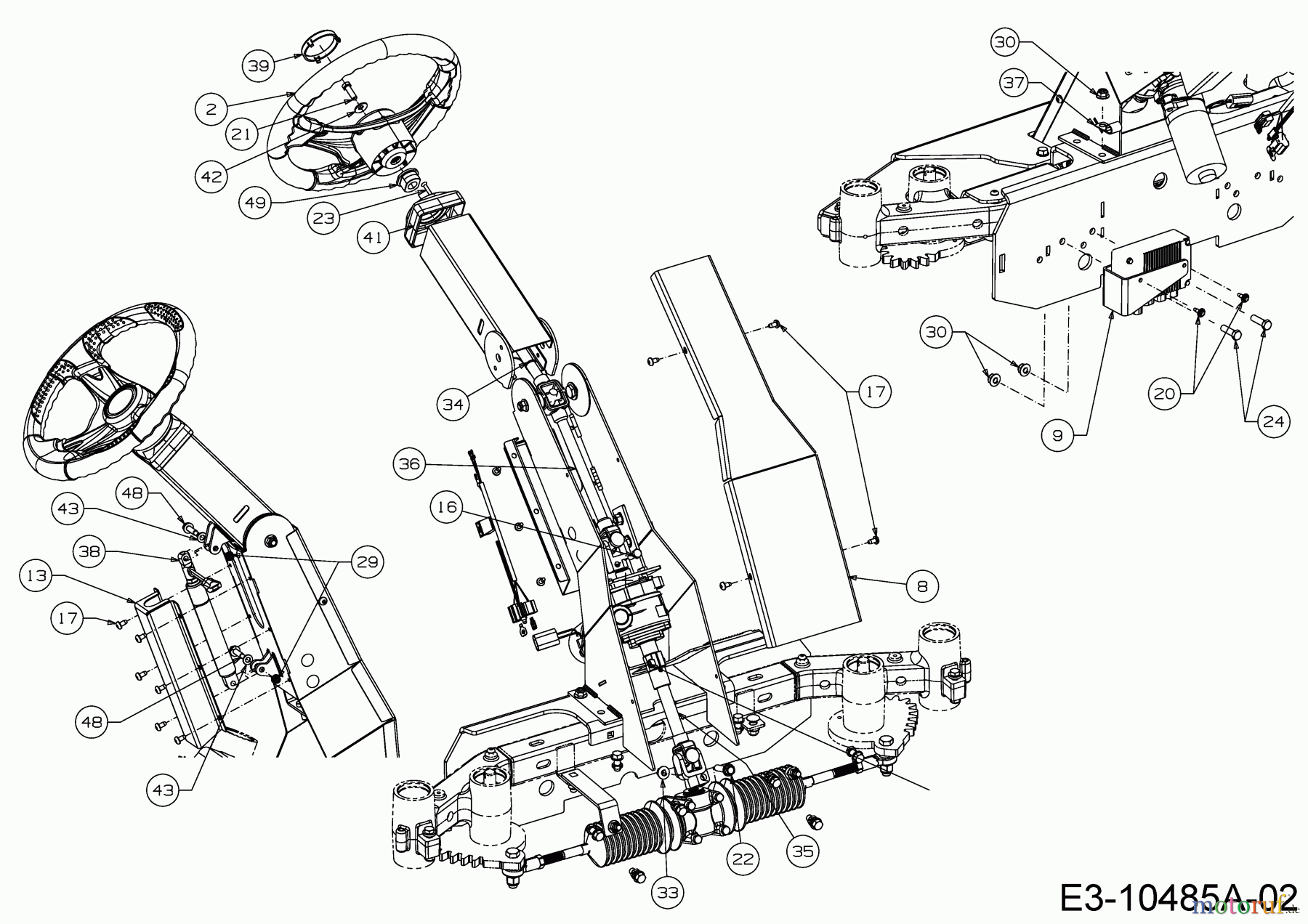  Cub Cadet Zero Turn Z7 183 53AIHKUY603  (2018) Volant, Axe de direction