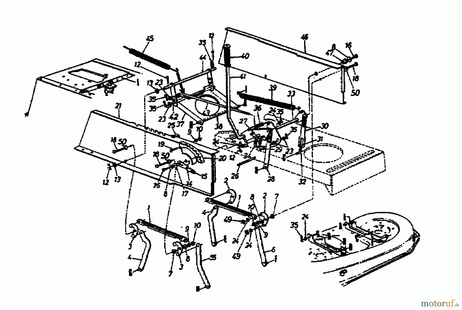  MTD Tracteurs de pelouse H/165 13AO698G678  (1999) Relevage plateau de coupe