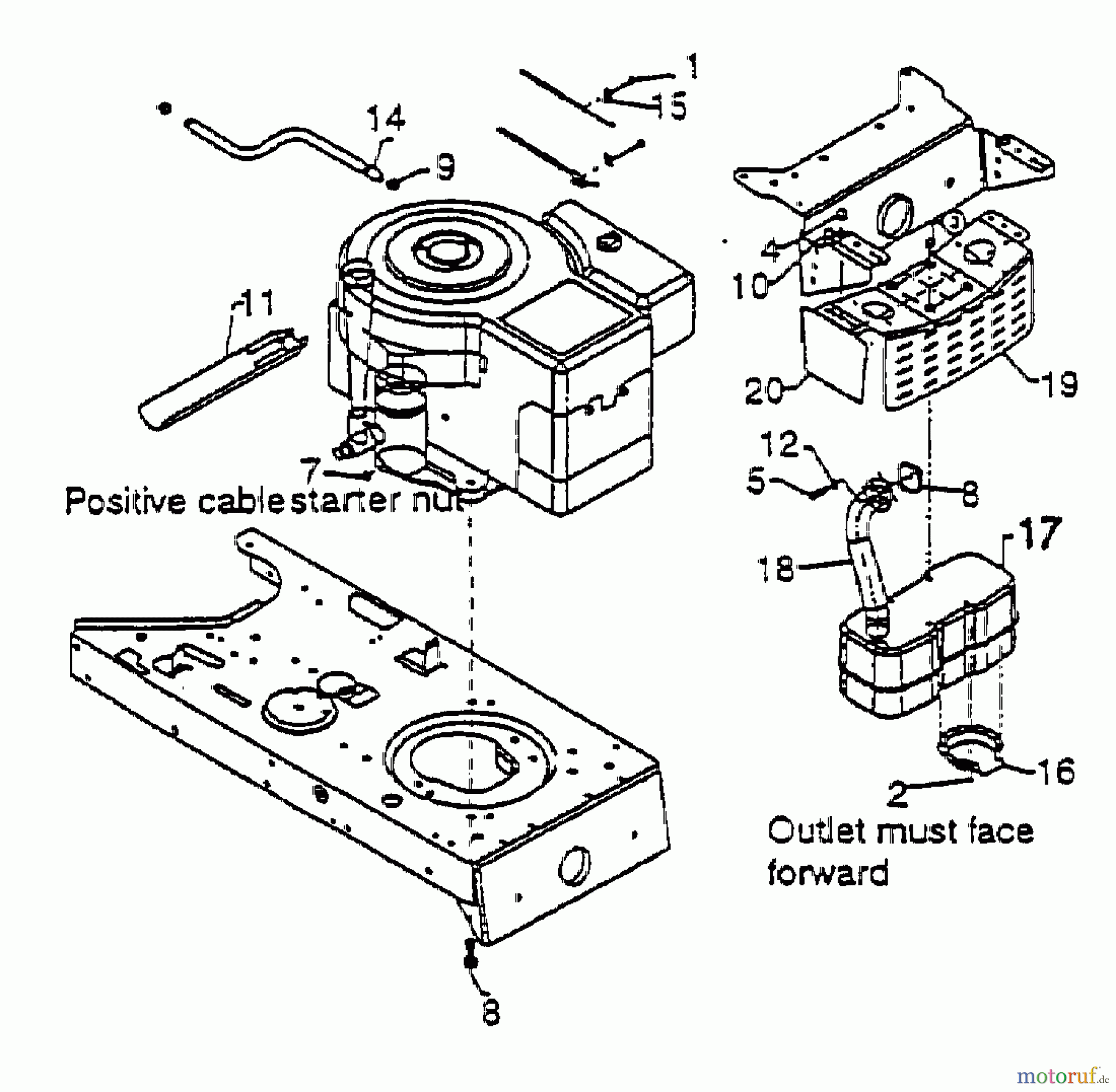  Bricolage Tracteurs de pelouse MBT 130/102 13AA762N615  (1998) Accessoires moteur