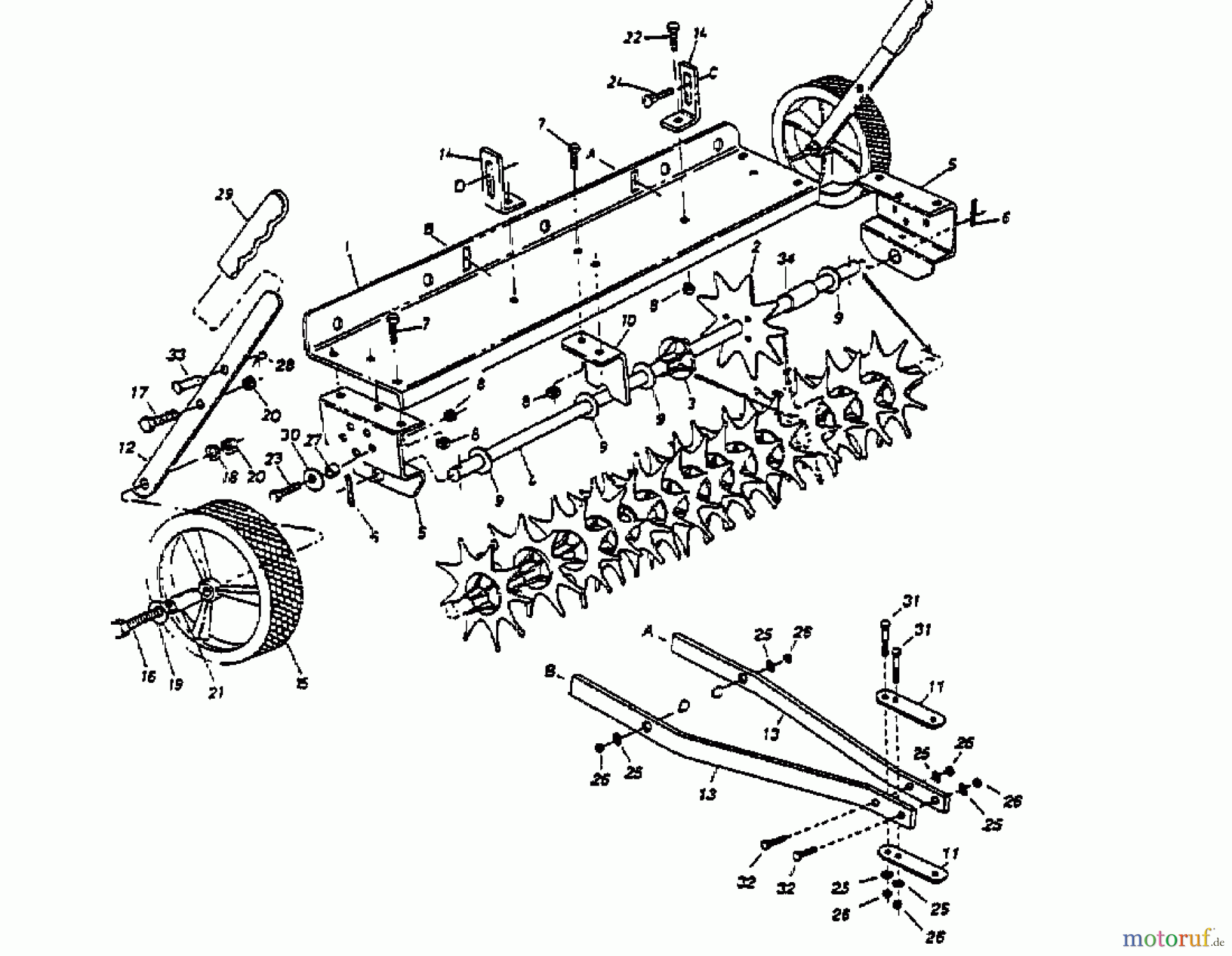  MTD Accèssoires Accèssoires tracteur de jardin et de pelouse Demousseur 45-02301  (190-224A000) 190-224-000  (1999) Machine de base