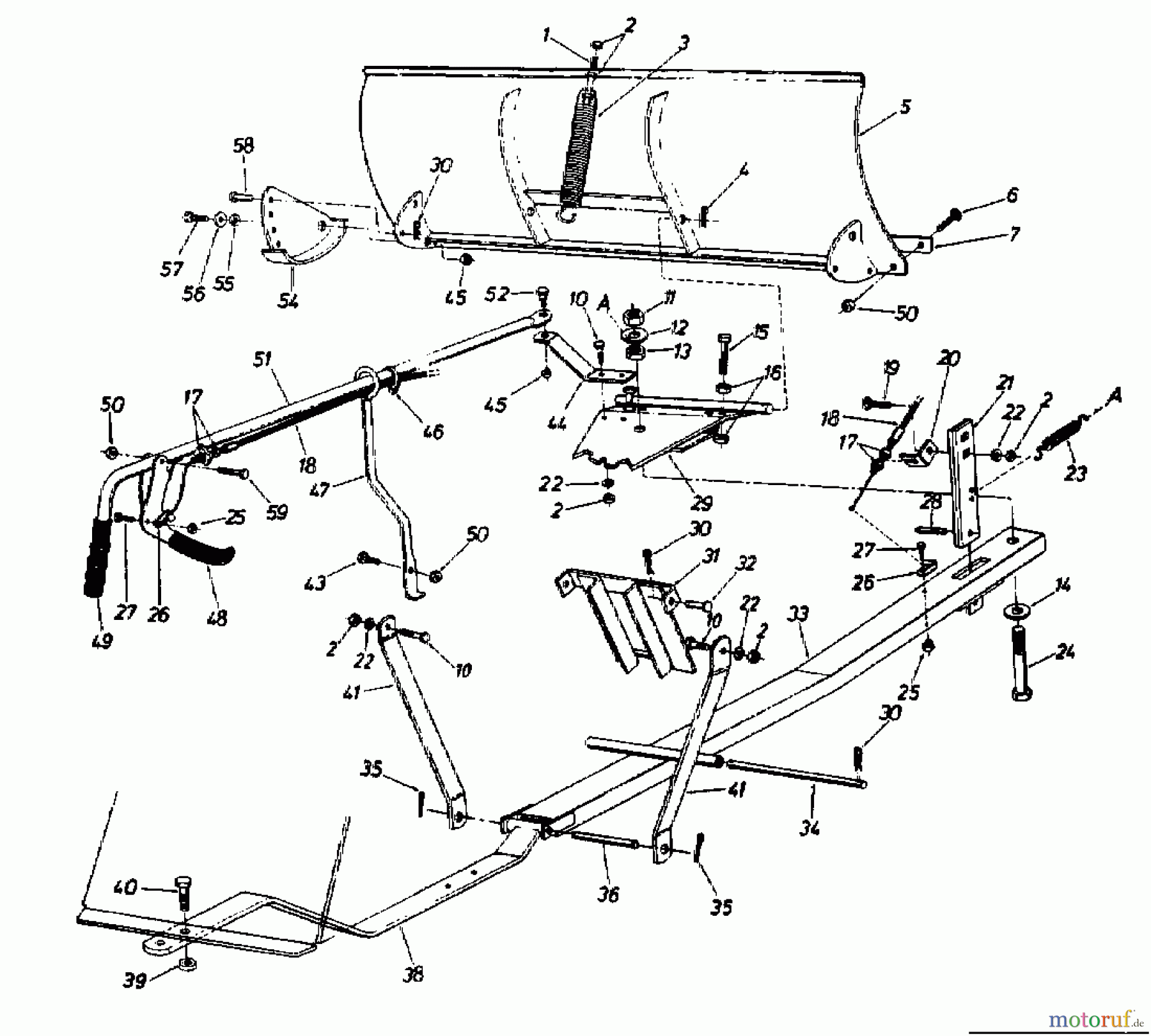  MTD Accèssoires Accèssoires tracteur de jardin et de pelouse Lame á neige pour série 800 châssis boîte OEM-190-840  (2007) Lame á neige