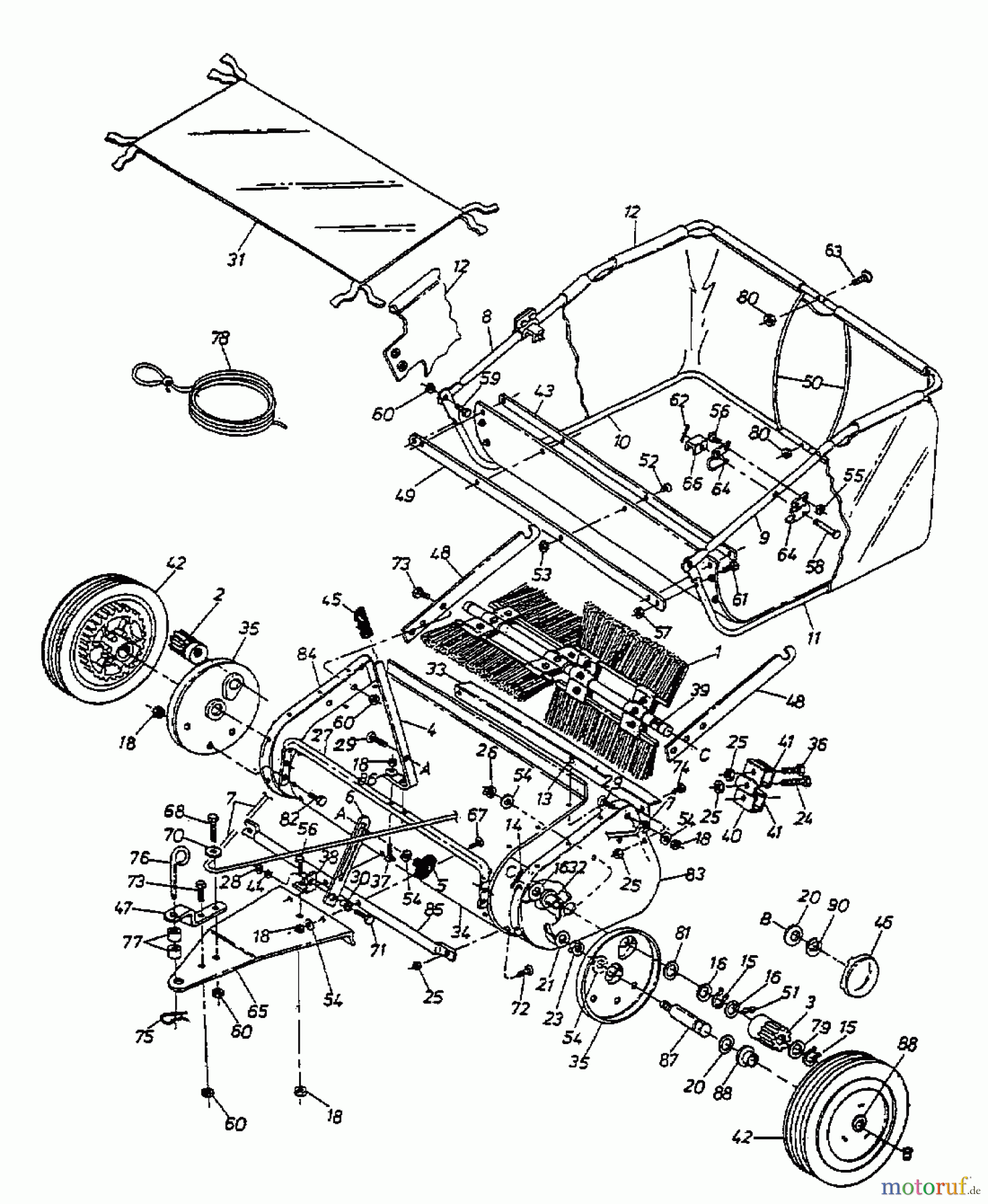  MTD Accèssoires Accèssoires tracteur de jardin et de pelouse Balai 45-0219  (190-143-000) 190-143-000  (1998) Machine de base