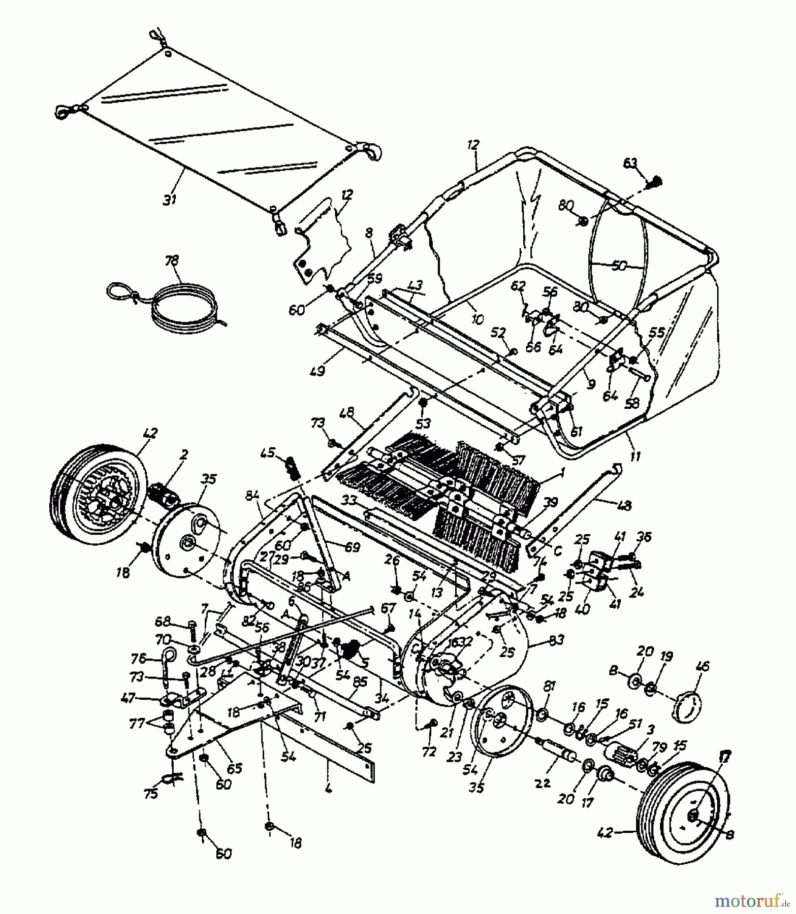  MTD Accèssoires Accèssoires tracteur de jardin et de pelouse Balai 45-02201  (190-220-000) 190-220-000  (1998) Machine de base