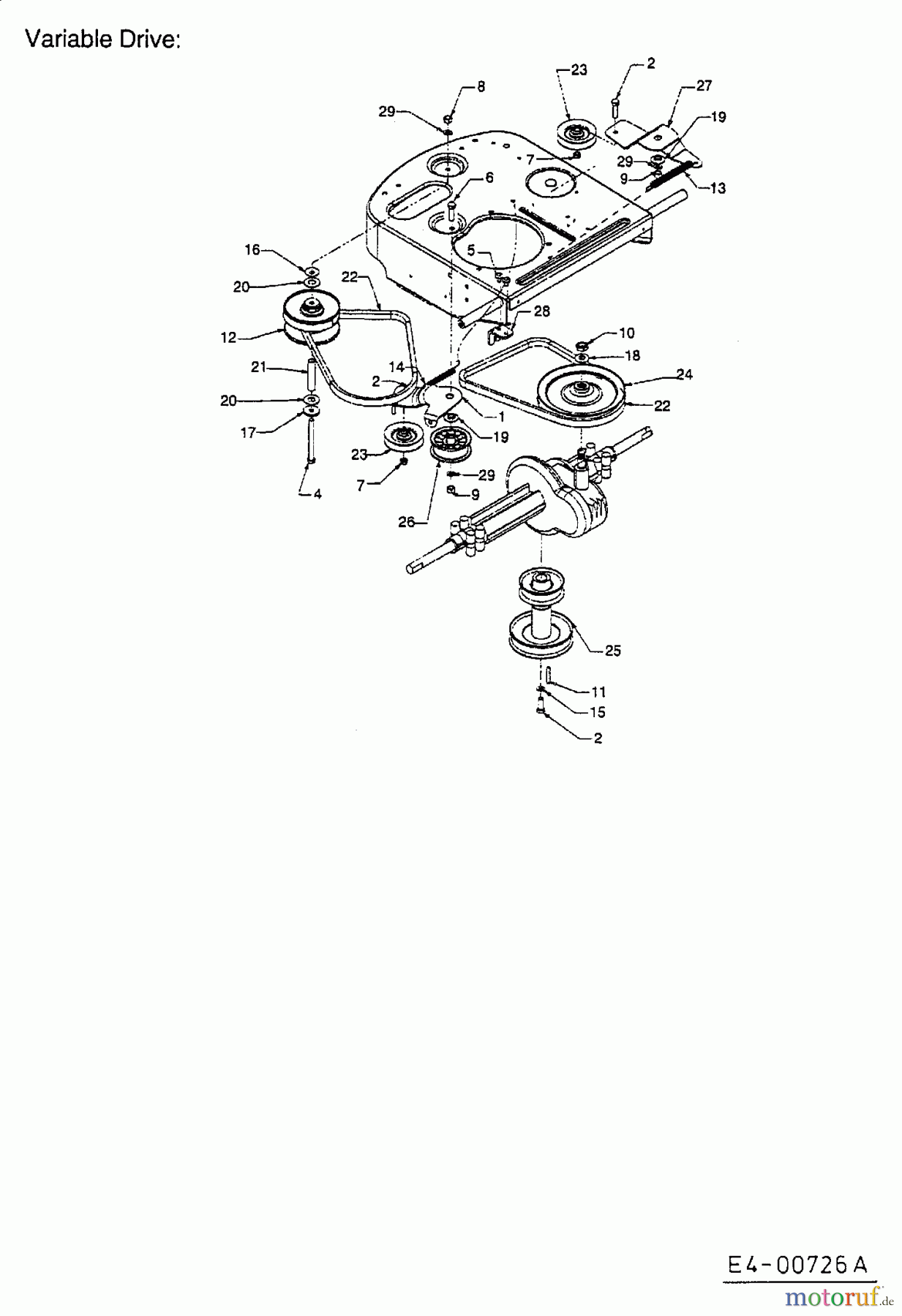  MTD Tracteurs de pelouse Sprinto 13A-312-678  (2001) Variateur