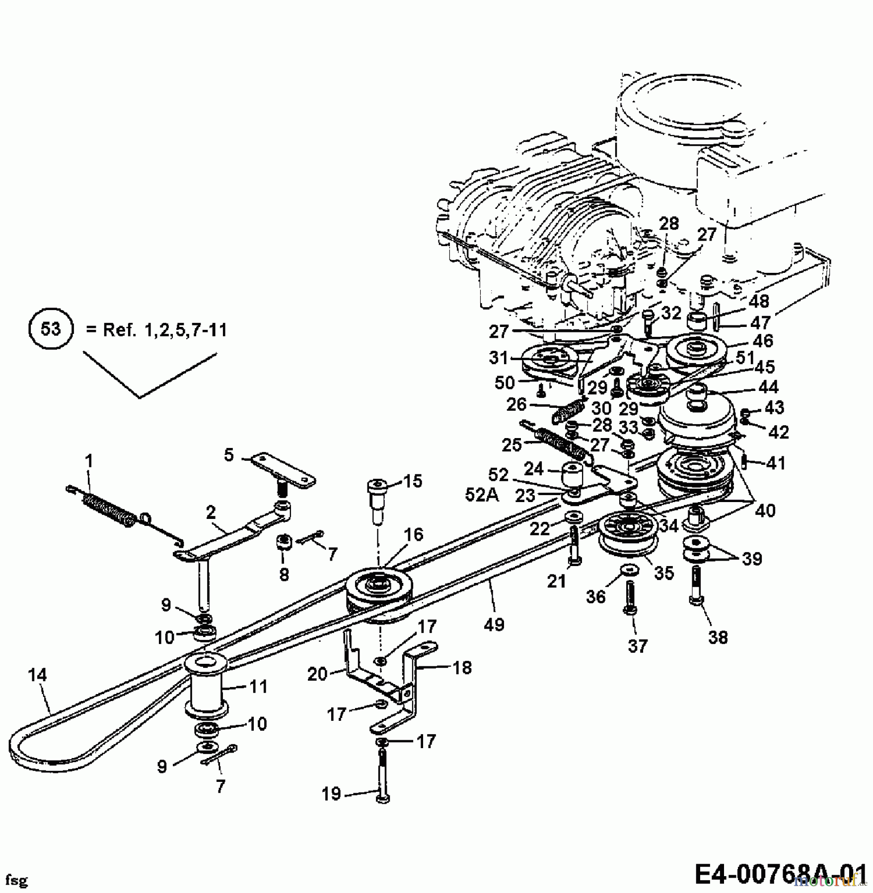  Yard-Man Tracteurs de pelouse FH 125 13A-525-643  (2000) Entraînement de lame