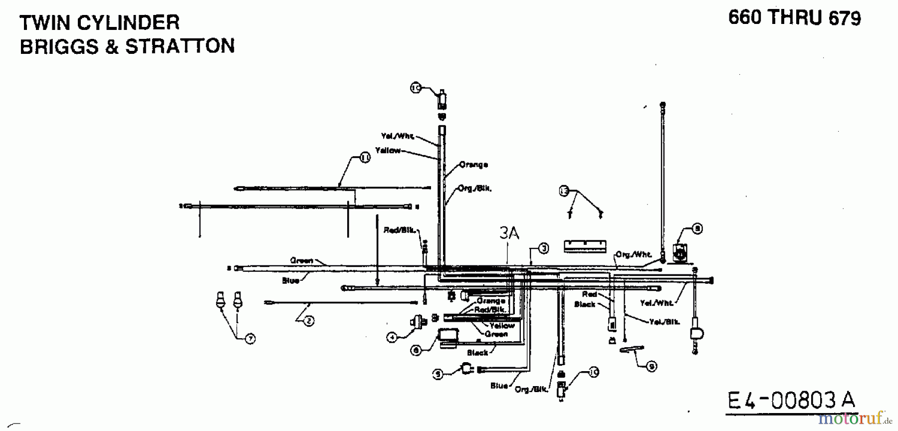  MTD Tracteurs de pelouse H/165 13AO698G678  (1999) Plan électrique 2 cylindre
