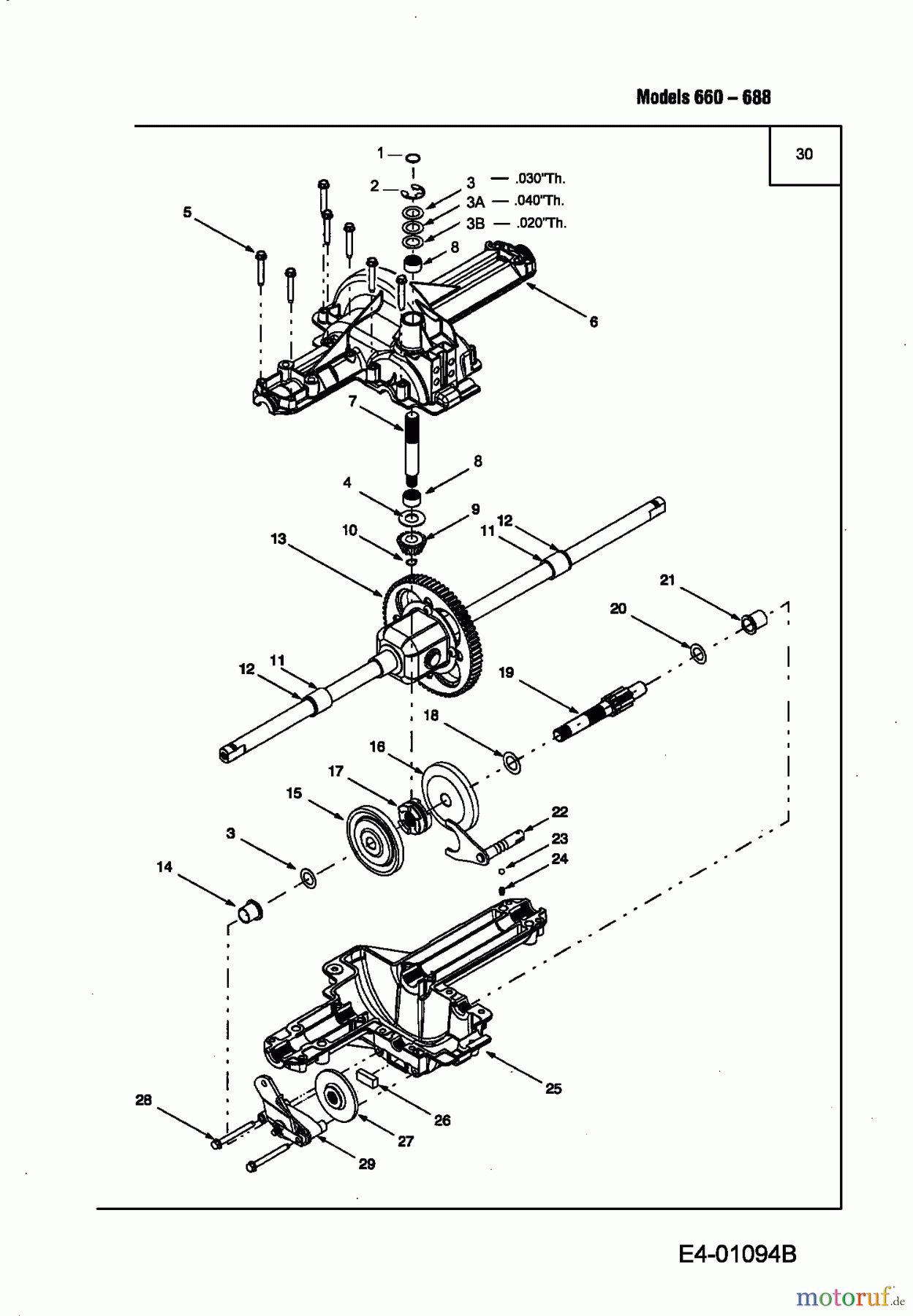  Motec Tracteurs de pelouse MTBS 300 13AC662F640  (2004) Boîte de vitesse