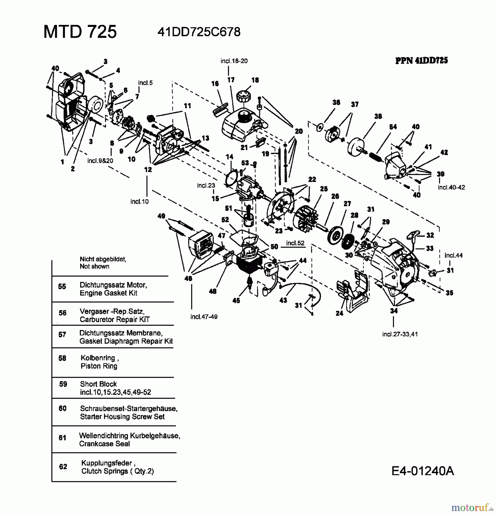  MTD Coupe bordures 725 41DD725C678  (2004) Moteur
