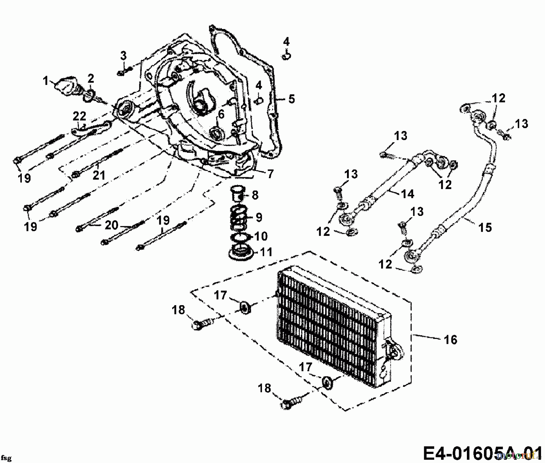  Cub Cadet Quads UT 180 36AB124-603  (2006) Radiateur, Puisard droit