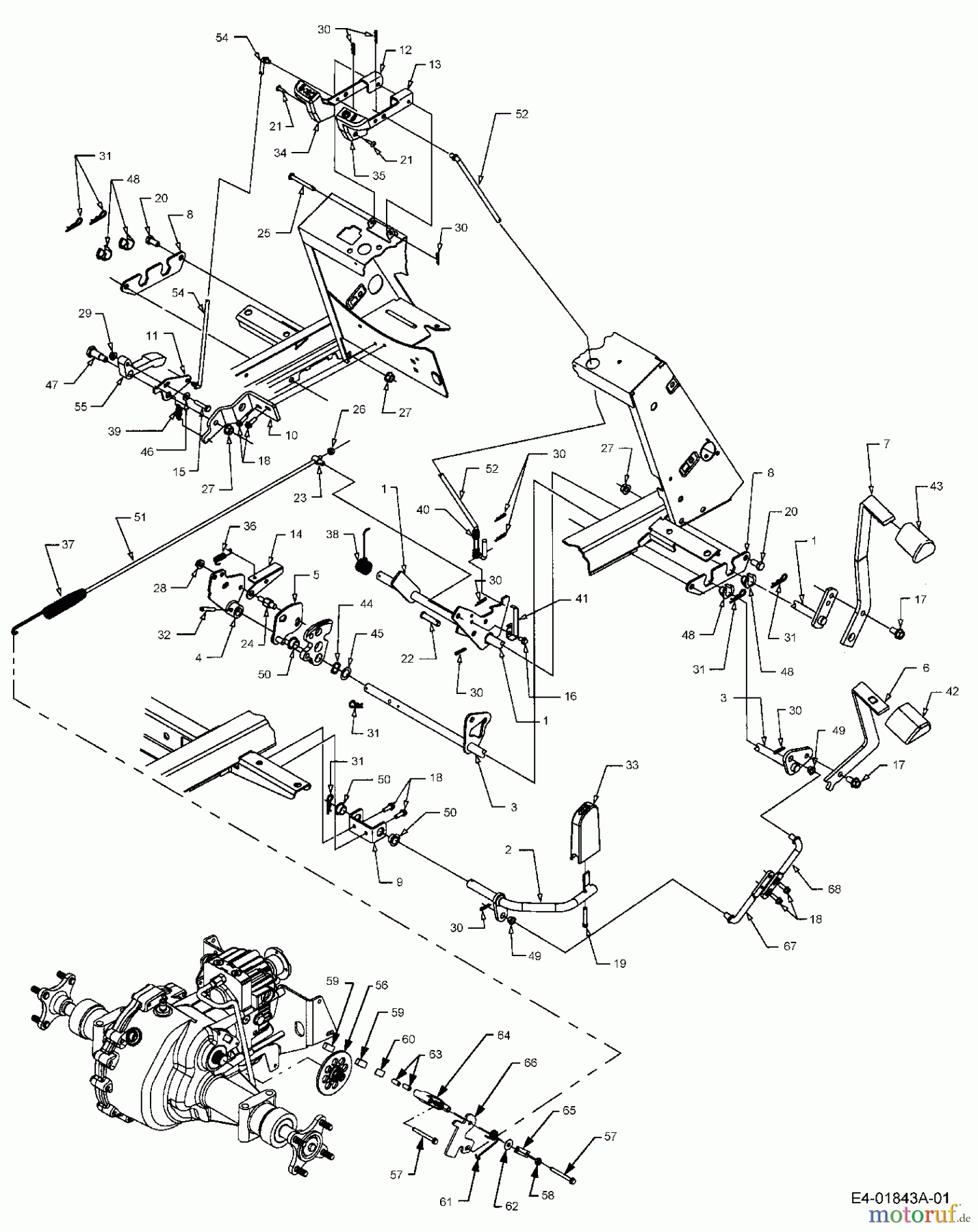  Cub Cadet Tracteurs de pelouse HDS 2205 13A-2D7-603  (2006) Pedale de frainage et embrayage