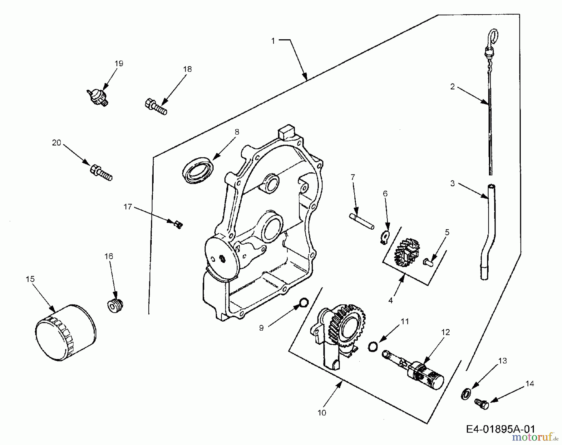  Cub Cadet Tracteurs de pelouse HDS 2205 13A-208M100  (2003) Pompe à huile