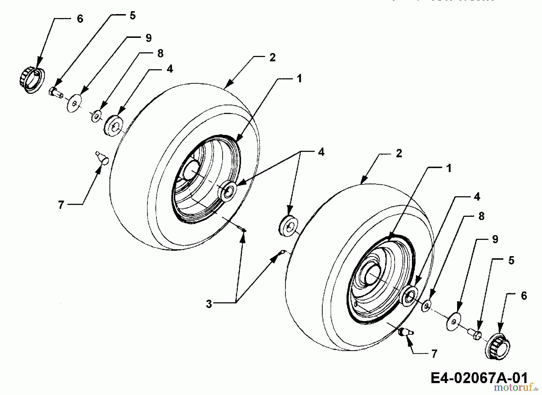  Cub Cadet Tracteurs de jardin HDS 3185 14A-665-100  (1998) Roues avant 16x7.5