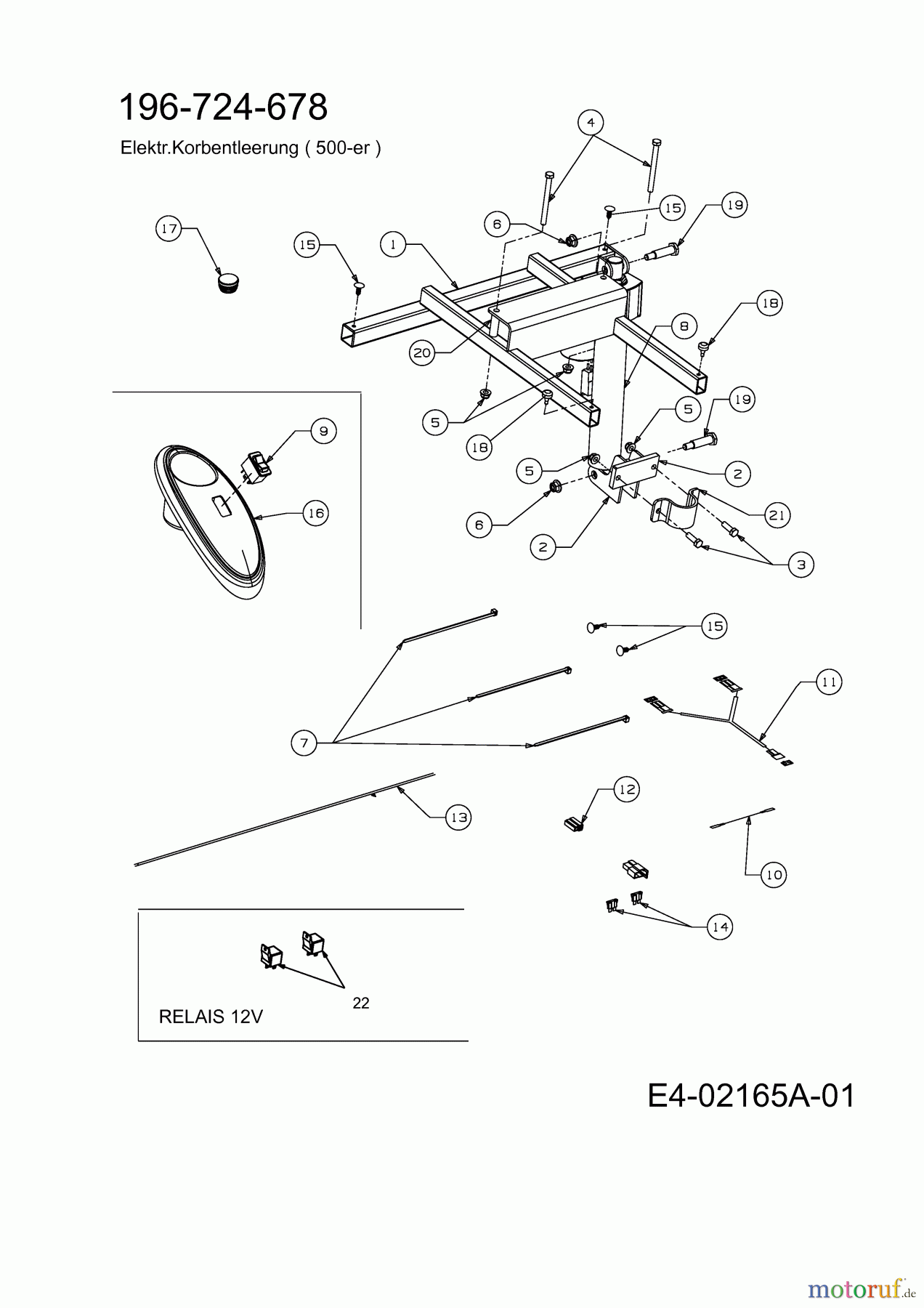  MTD Accèssoires Accèssoires tracteur de jardin et de pelouse Vidage électrique sac recuperateur pour série 500 avec plateau de coupe J (48