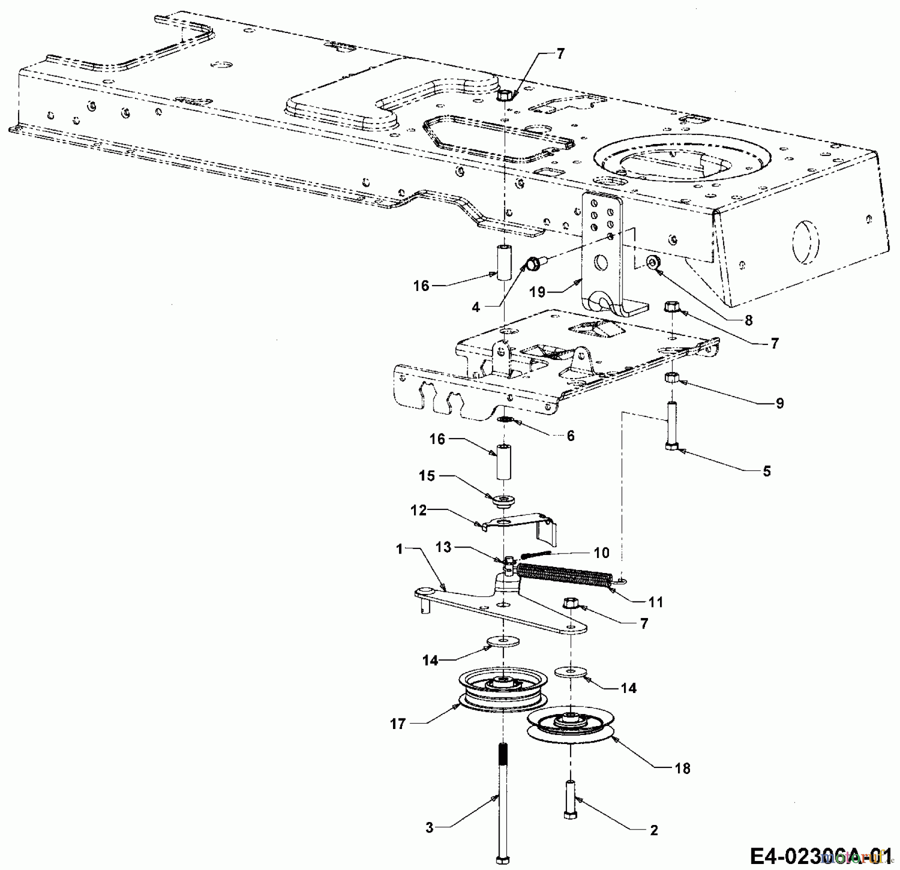  Cub Cadet Tracteurs de pelouse CC 1527 13A-241G603  (2003) Rouleaux tendeur traction