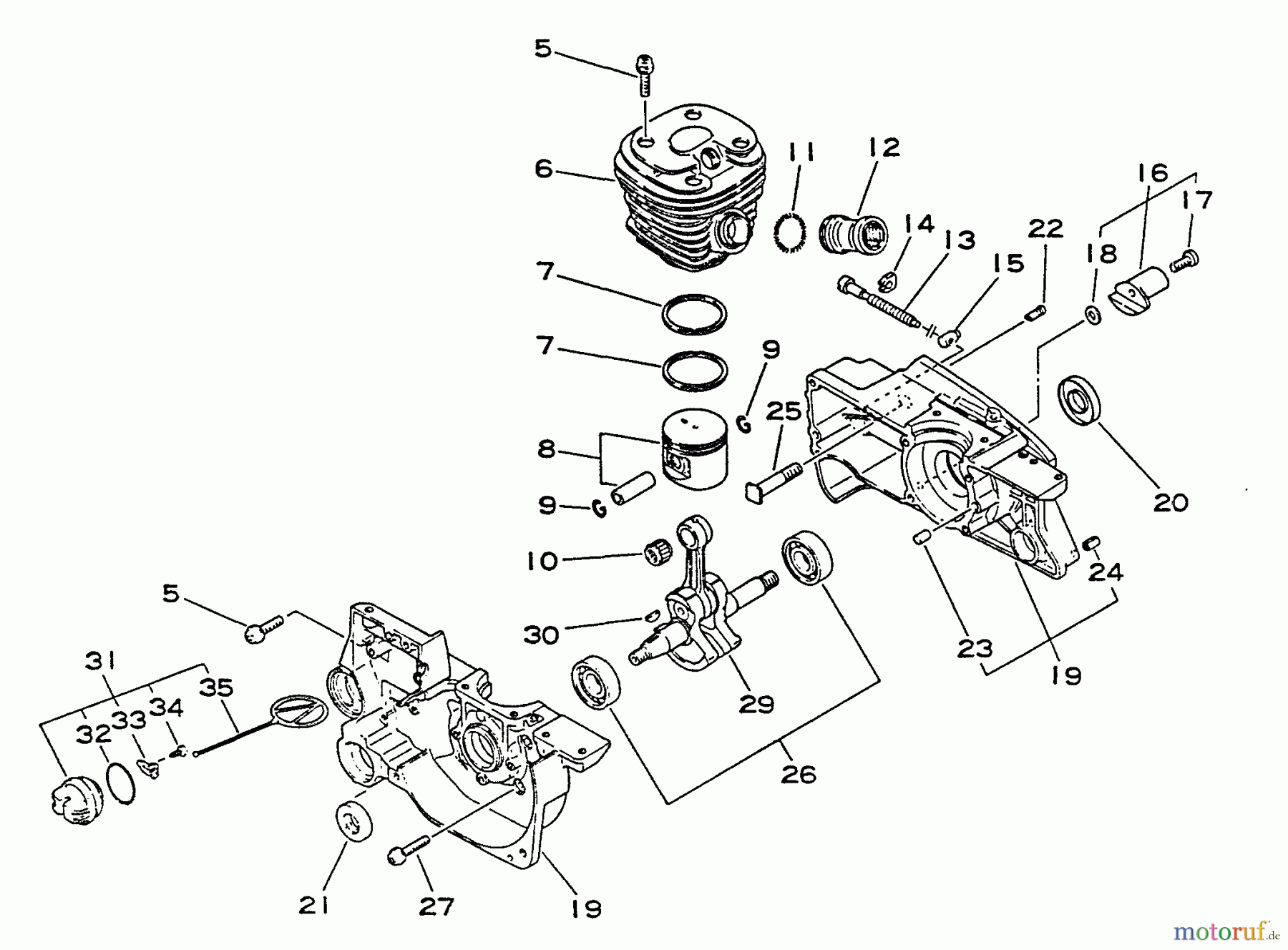  Echo Sägen, Kettensägen CS-4600 - Echo Chainsaw, S/N: 001001 - 027191 Engine, Crankcase