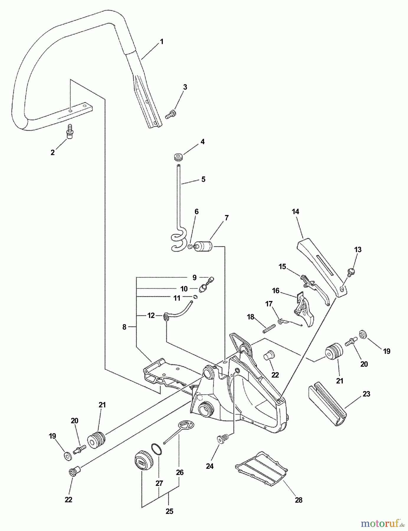  Echo Sägen, Kettensägen CS-520 - Echo Chainsaw, S/N: 05001001 - 05999999 Handles, Throttle Trigger