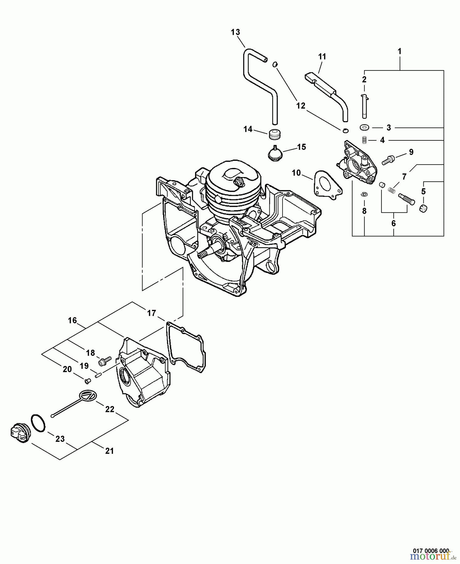  Echo Sägen, Kettensägen CS-520 - Echo Chainsaw, S/N: C07113001001 - C07113999999 Auto-Oiler, Oil Tank