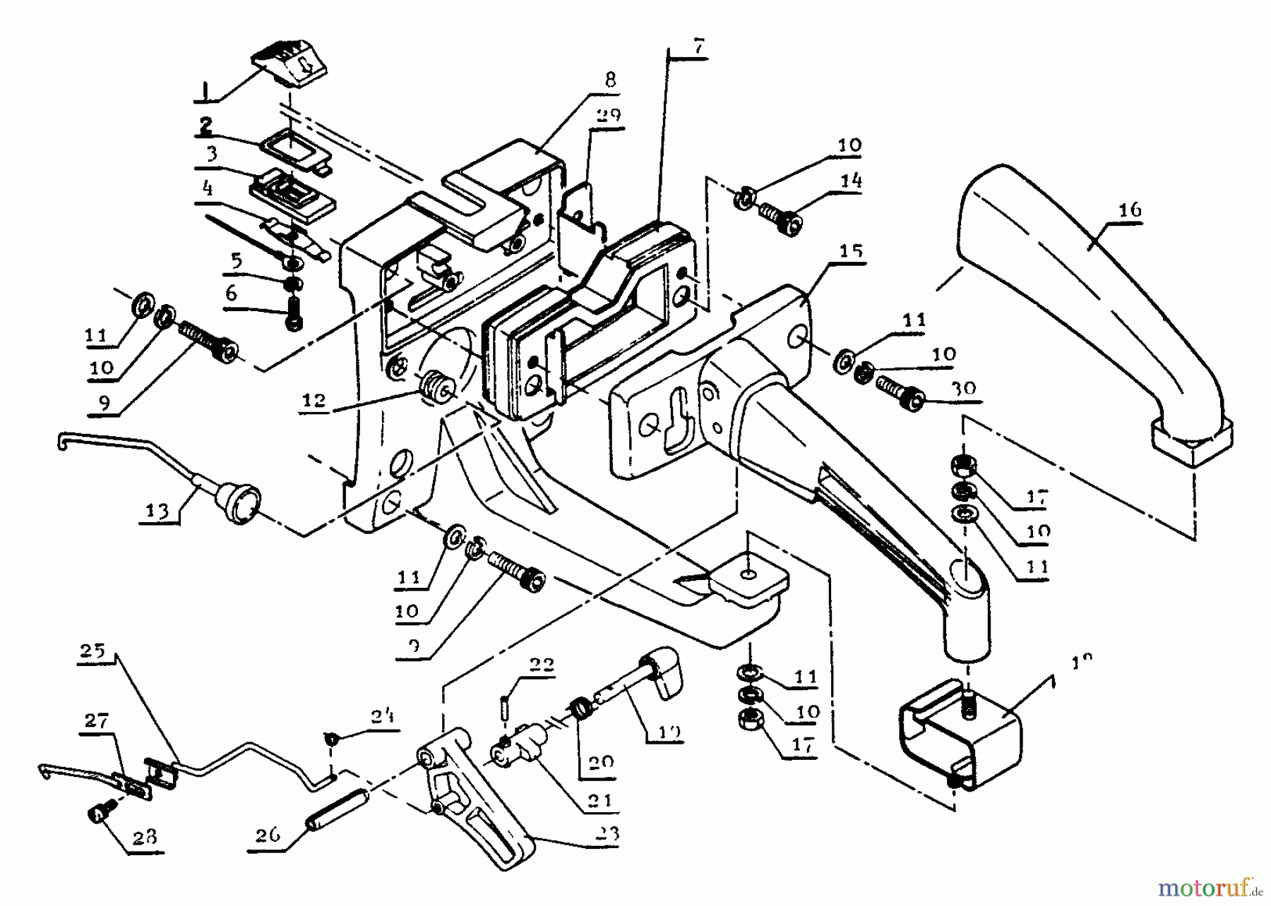  Echo Sägen, Kettensägen CS-701SVL - Echo Chainsaw Rear Handle