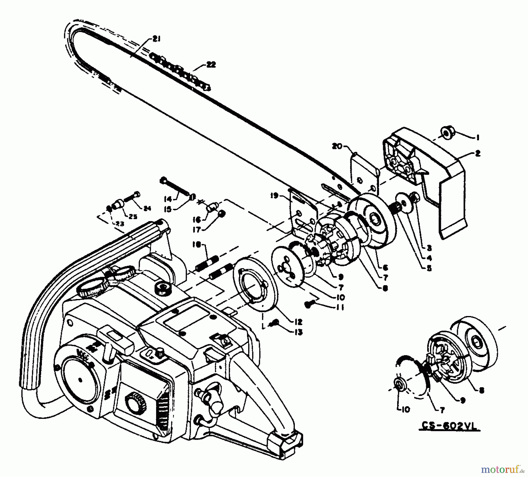  Echo Sägen, Kettensägen CS-702VL - Echo Chainsaw Clutch And Guide Bar