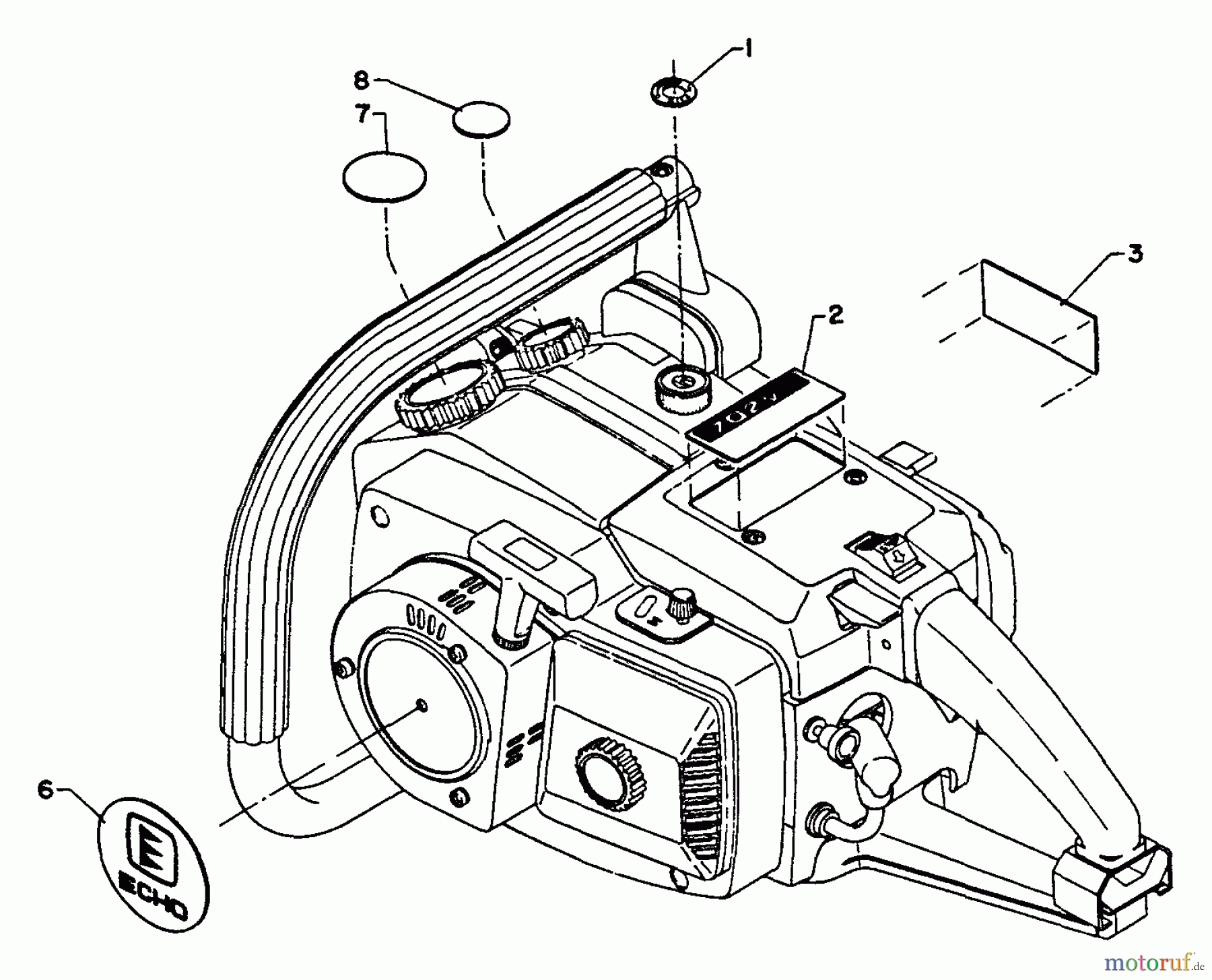  Echo Sägen, Kettensägen CS-702VL - Echo Chainsaw Model Plate