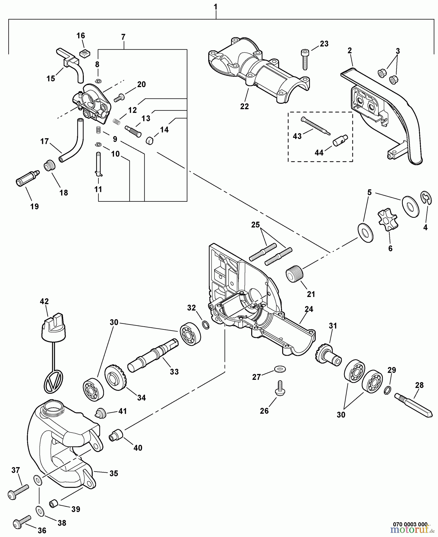  Echo Hochentaster PPT-230 - Echo Pole Saw / Pruner, S/N: E07711001001 - E07711999999 Gear Case, Auto-Oiler