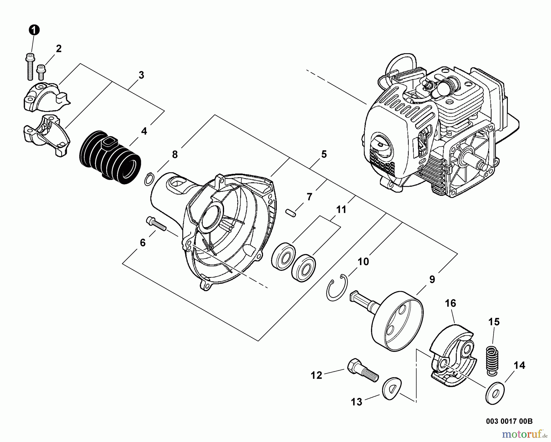  Echo Hochentaster PPT-280 - Echo Pole Saw / Pruner, S/N: E08011001001 - E08011999999 Fan Case, Clutch