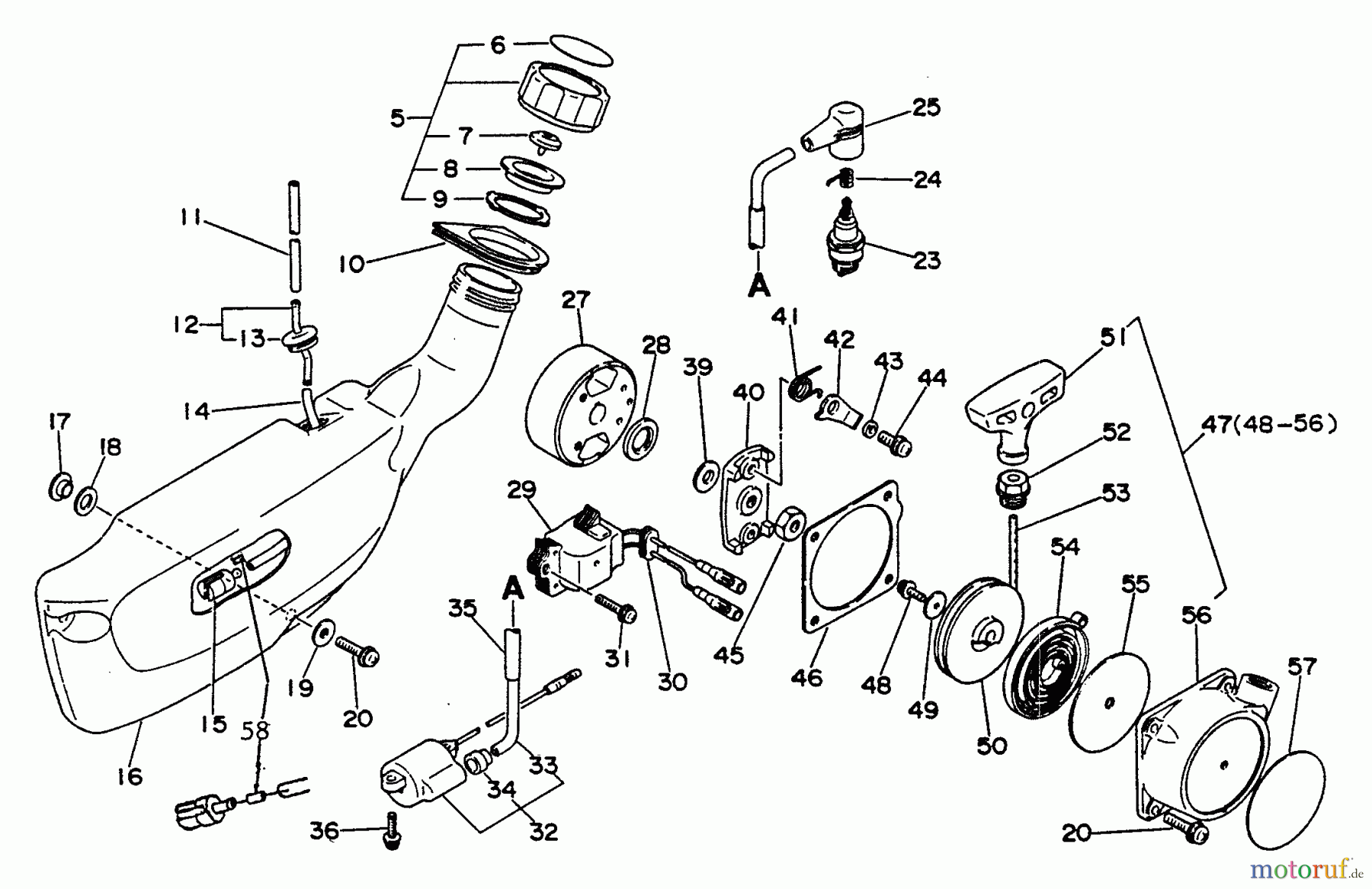  Echo Bläser / Sauger / Häcksler / Mulchgeräte	 PB-300E - Echo Back Pack Blower, S/N 0049617 - 9999999 Fuel System, Ignition, Starter