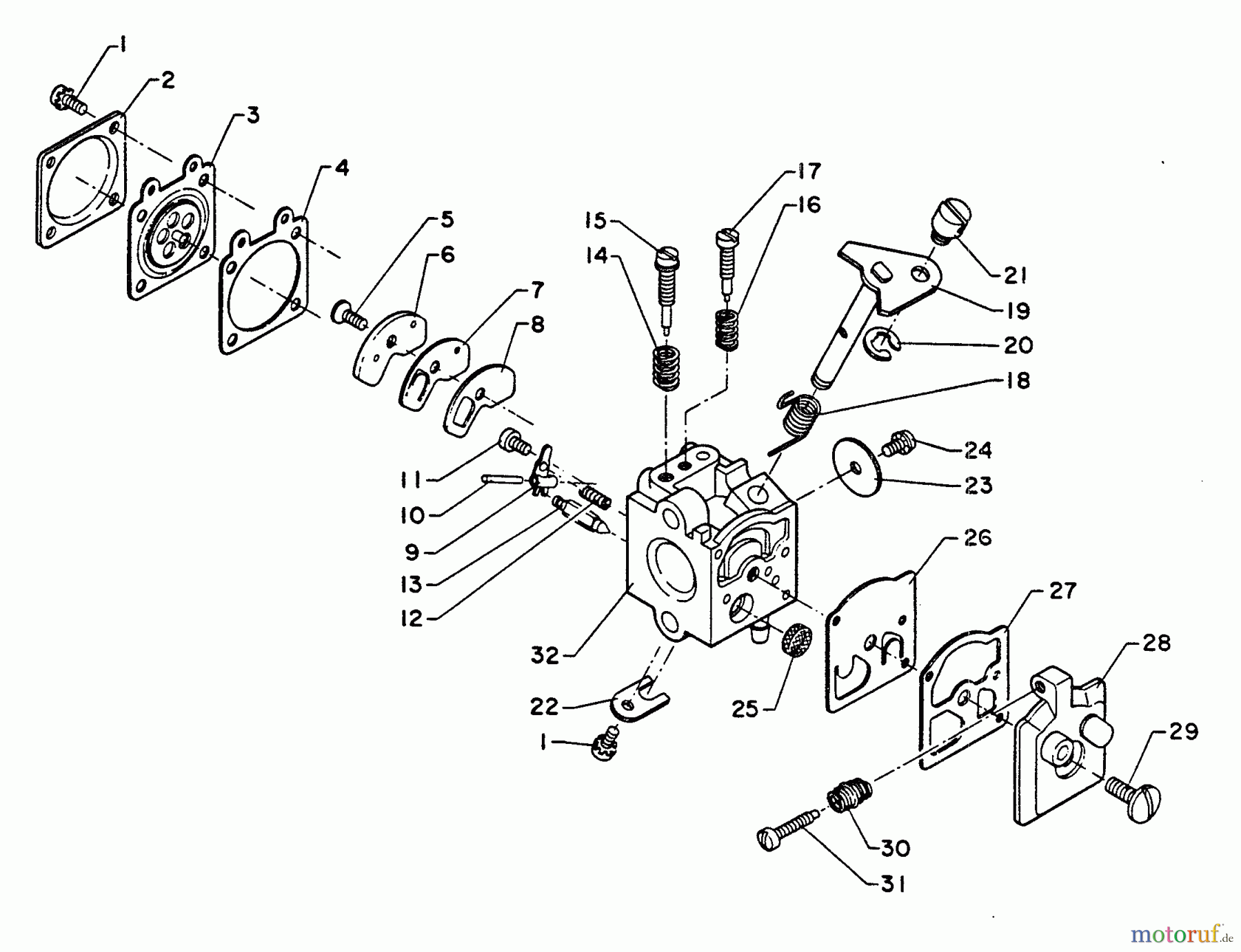  Echo Bläser / Sauger / Häcksler / Mulchgeräte	 PB-400E - Echo Back Pack Blower, S/N 001001 - 128095 Carburetor