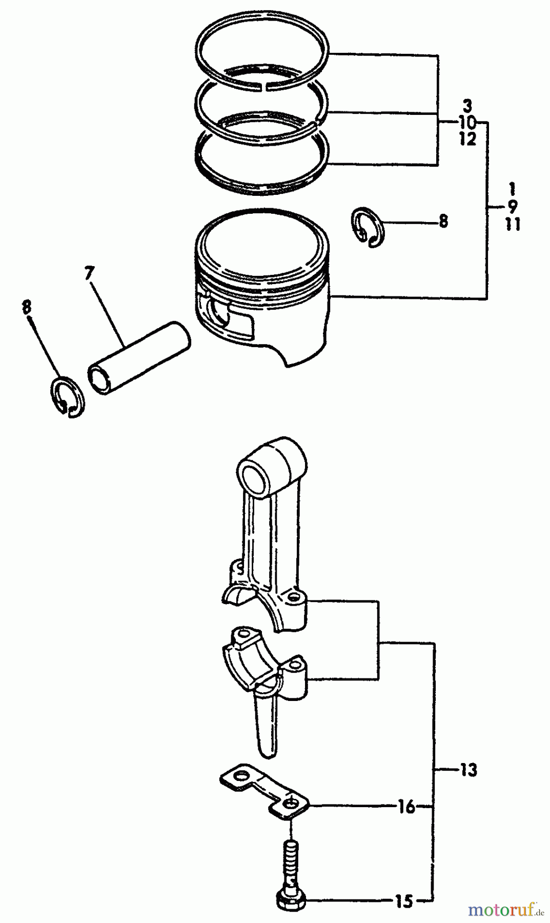  Echo Wasserpumpen WP-3000 - Echo Water Pump, S/N: F0000 - F7298 Connecting Rod, Piston