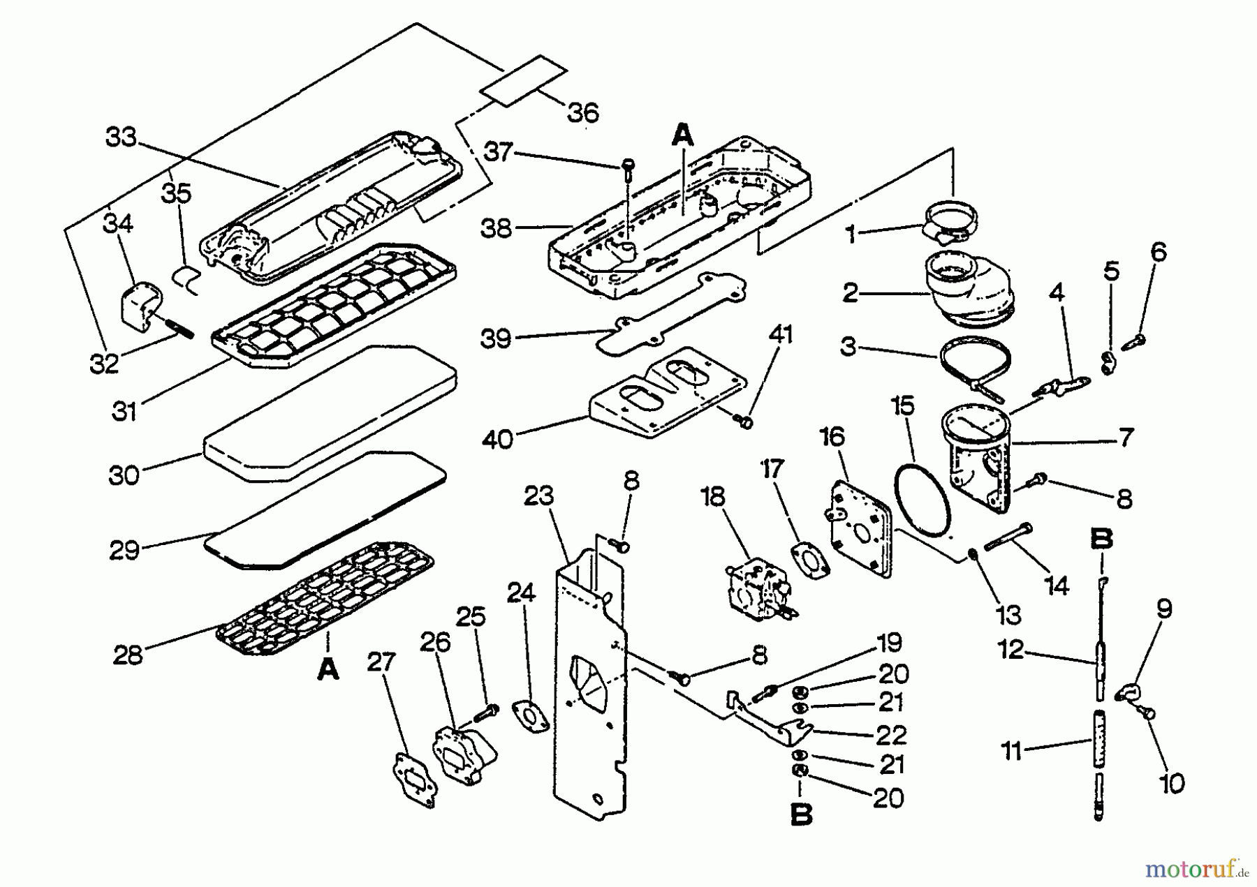  Echo Bläser / Sauger / Häcksler / Mulchgeräte	 PB-4500 - Echo Back Pack Blower, S/N 0034076 - 9999999 Intake, Exhaust, Air Cleaner