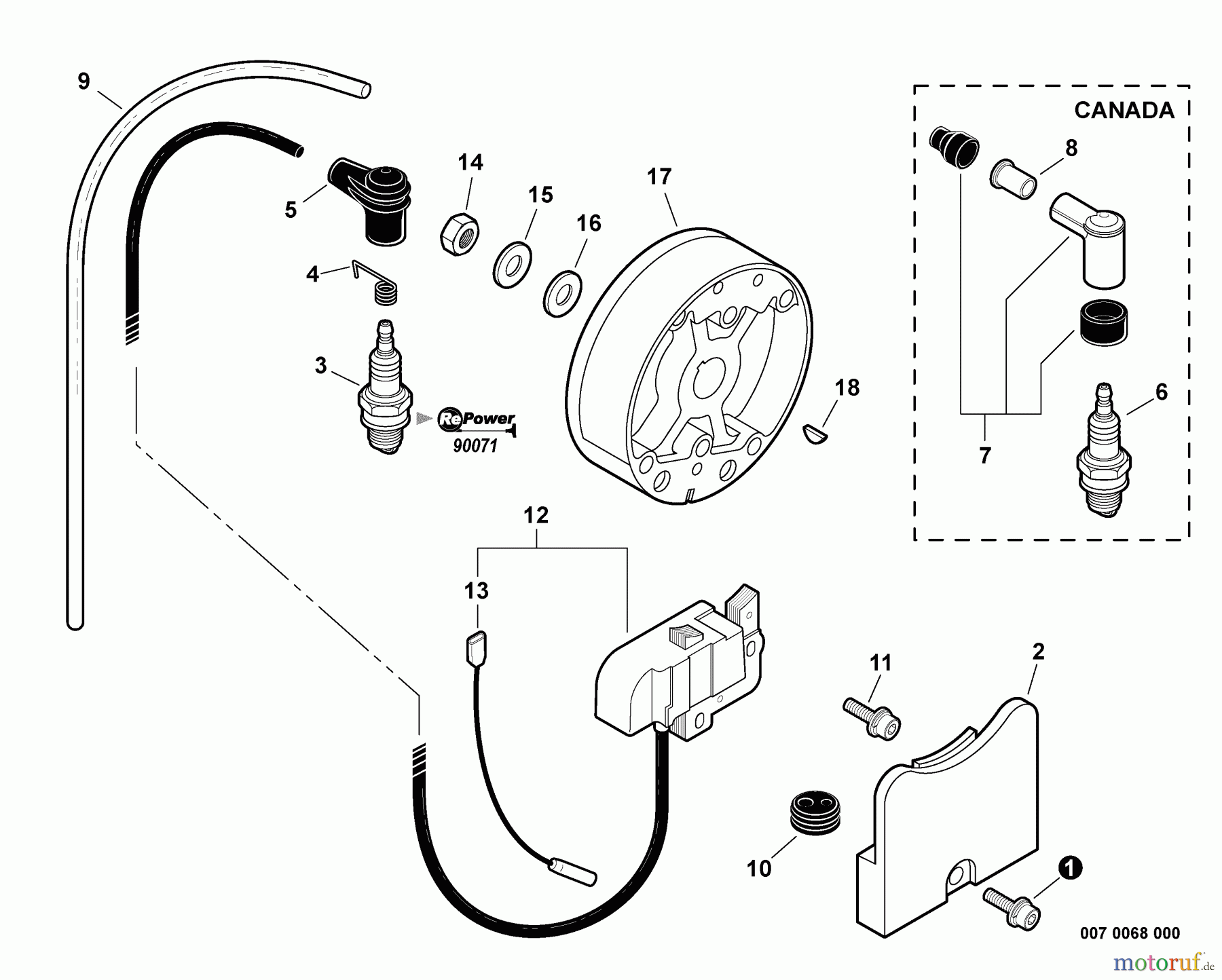  Echo Bläser / Sauger / Häcksler / Mulchgeräte	 PB-750T - Echo Back Pack Blower, S/N: 05001001 - 05999999 Ignition