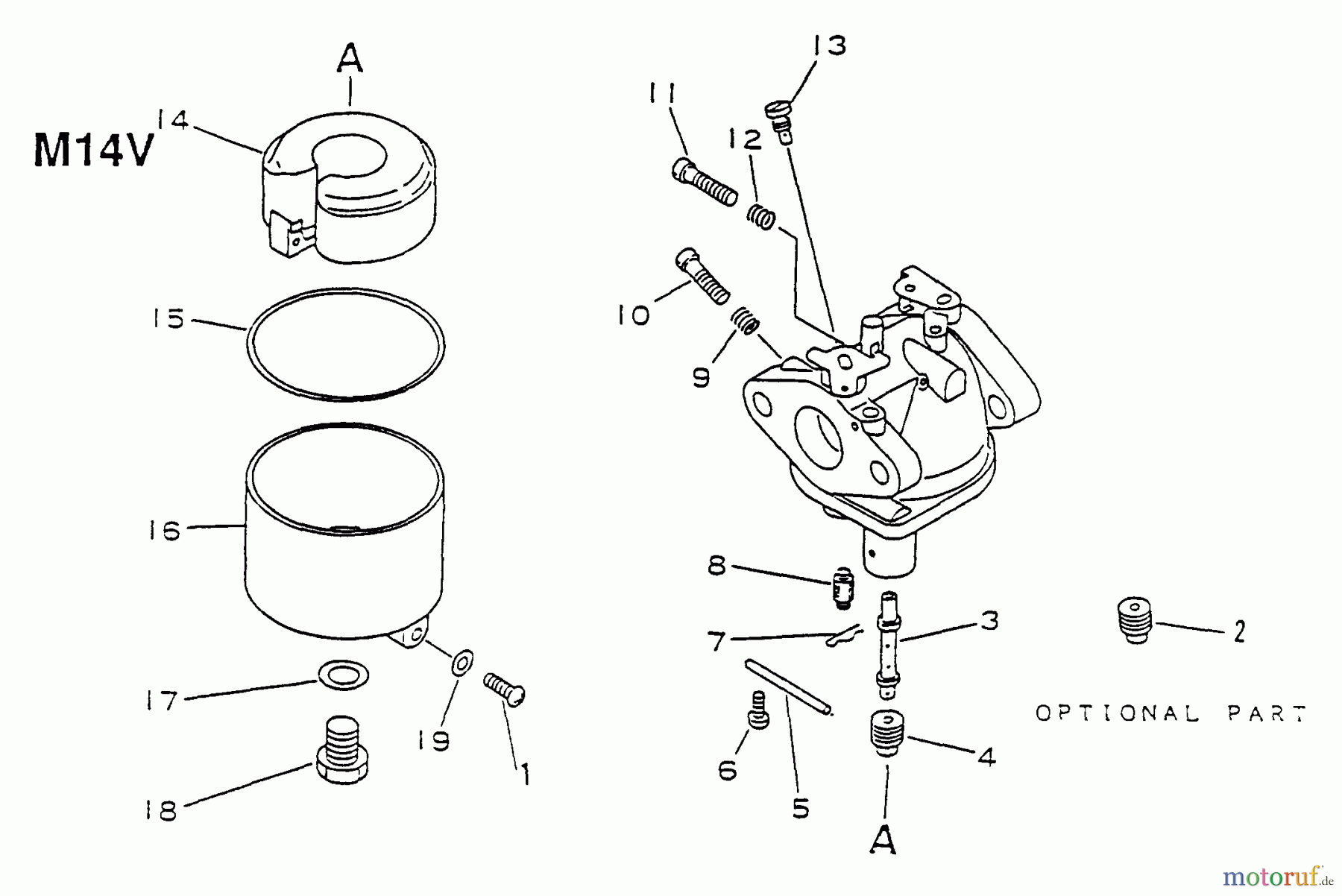  Echo Rasenmäher M14V A1Z0 - Echo Lawn Mower Engine Carburetor