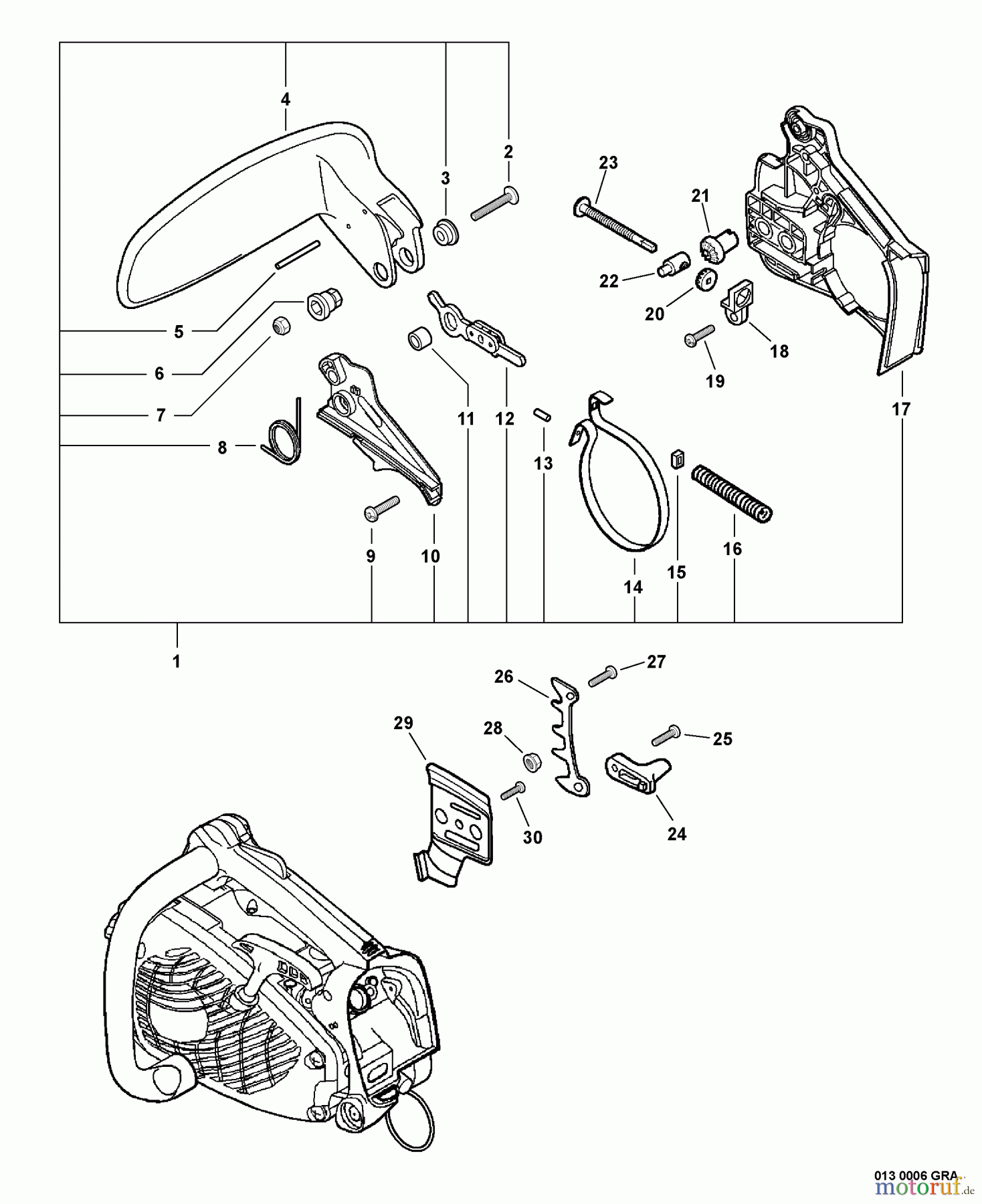  Echo Sägen, Kettensägen CS-330T - Echo Chainsaw, S/N: C09613001001 - C09613999999 Chain Brake -- GRAY MODELS