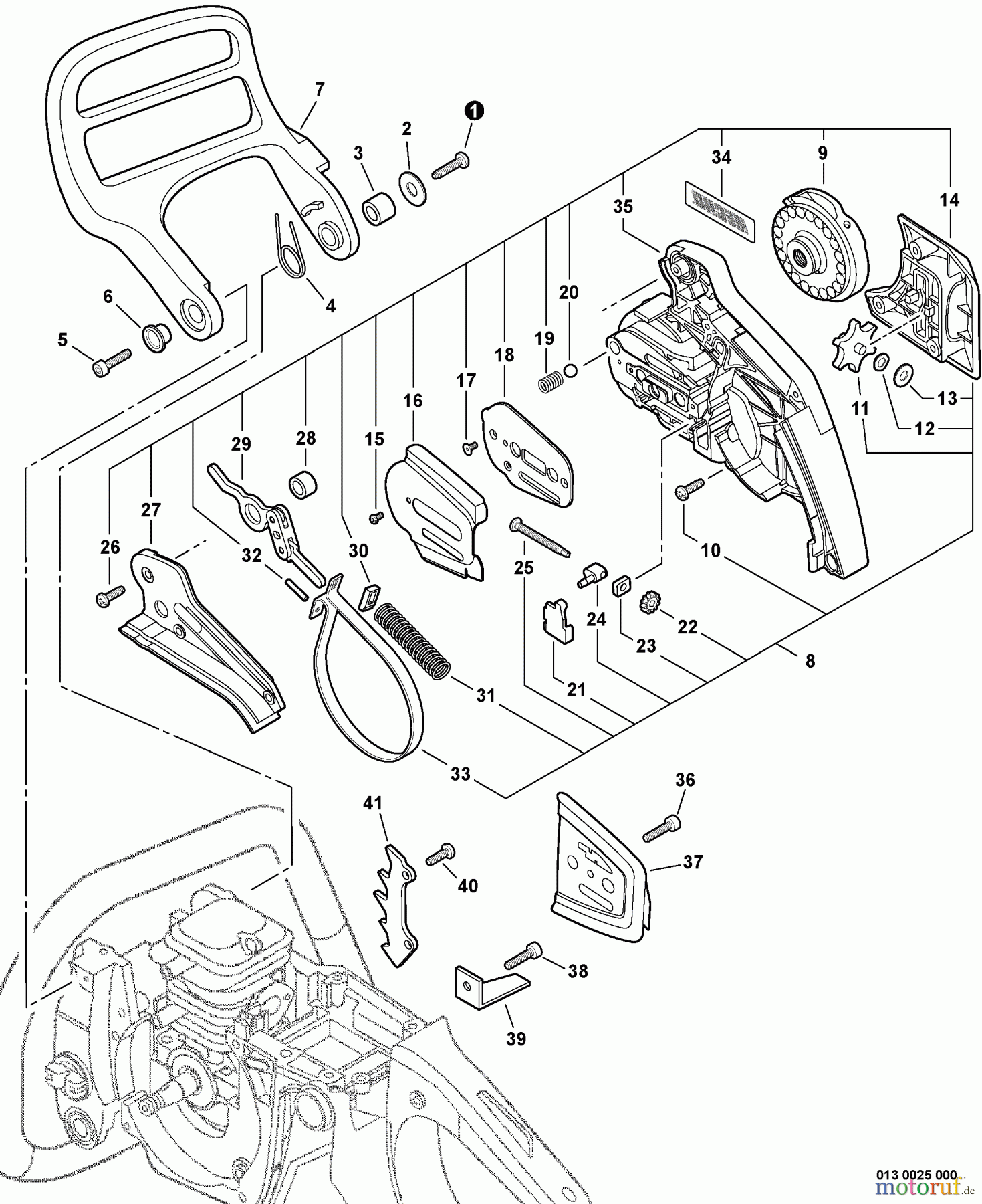  Echo Sägen, Kettensägen CS-370F  S/N: C27713001001 - C27713999999 Chain Brake