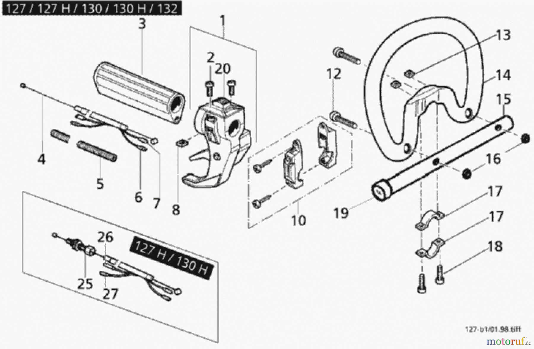  Solo by AL-KO Gartentechnik Motorsensen 130 H ET 021998 Druck 9 130 701 02/1998 [SN: ET 021998 Druck 9 130 701] - 05/2007 [SN: S.Nr. 7938 ->;  52007 Druck 9 130 702] Seite 2