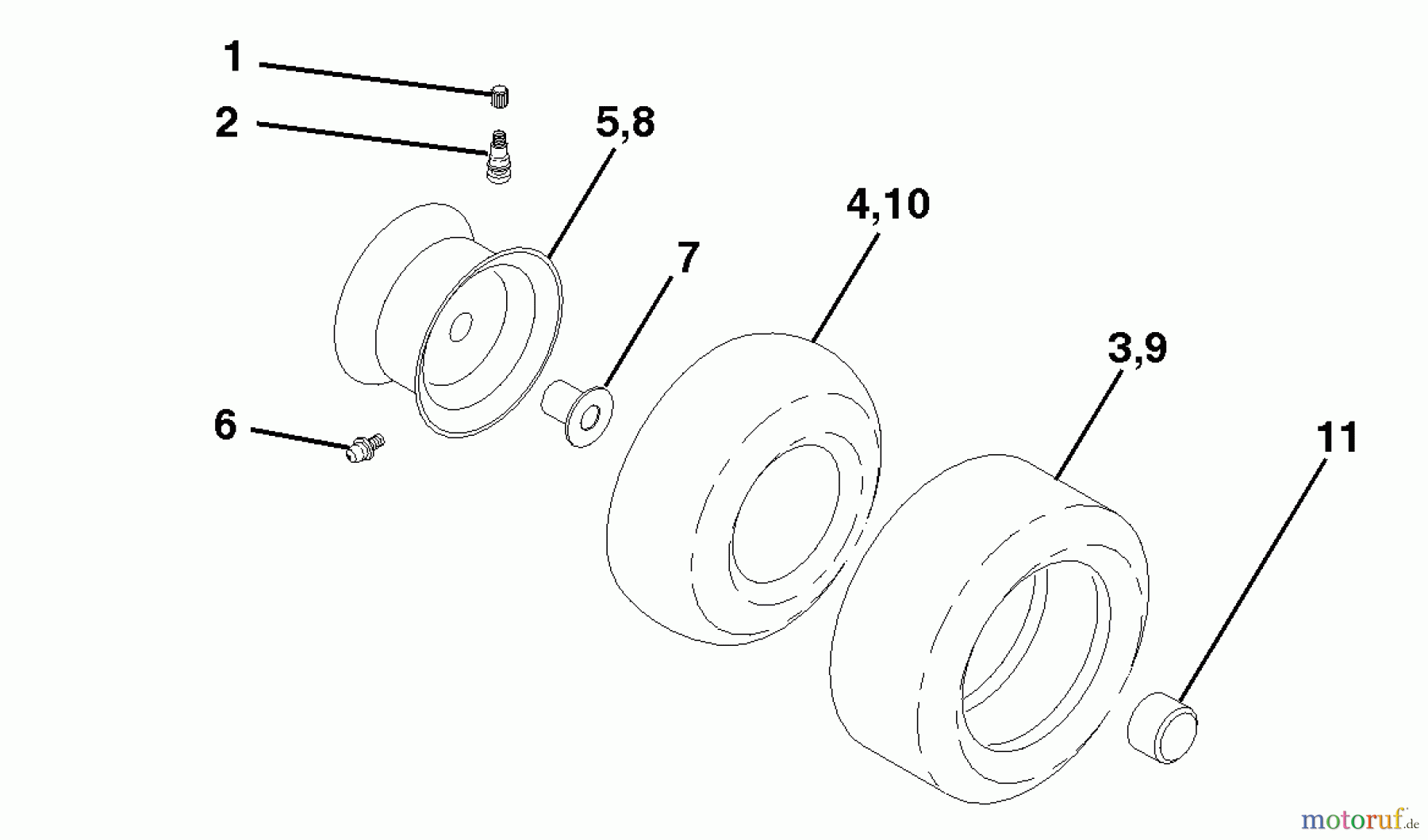  Husqvarna Rasen und Garten Traktoren YTH 180 (954140010E) - Husqvarna Yard Tractor (1998-02 to 1998-05) Wheel & Tire